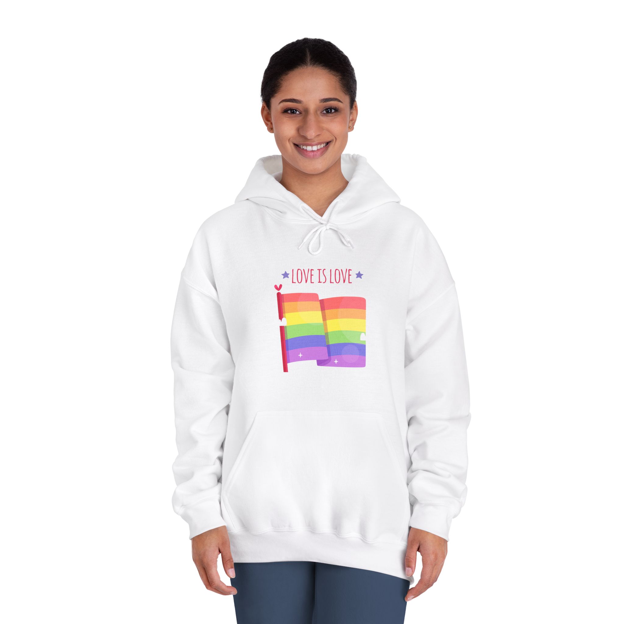 Pride Day Flag With Love Unisex Dryblend Hooded Sweatshirt - Image 4