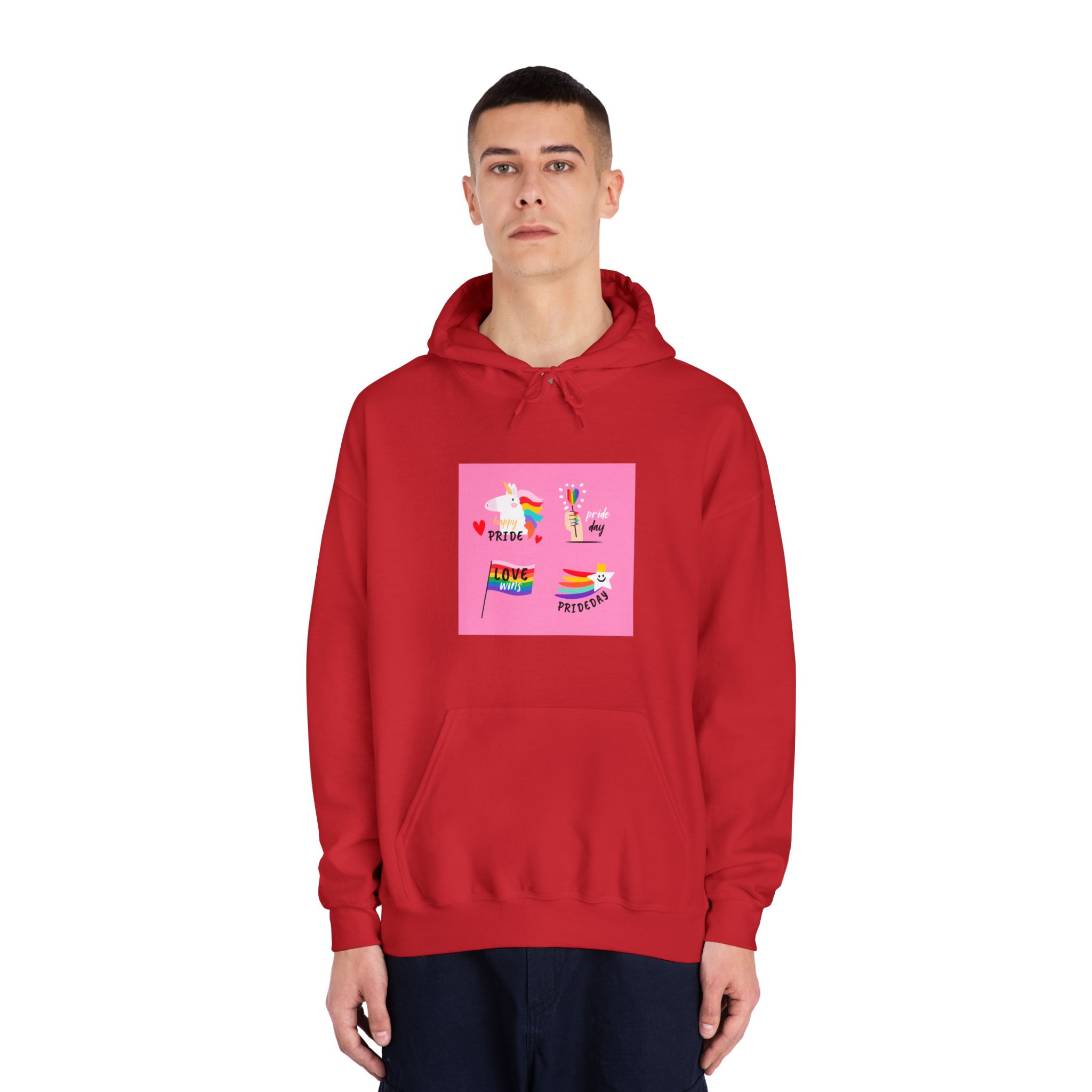 Pride Day Label Collection Theme Unisex Dryblend Hooded Sweatshirt - Image 35