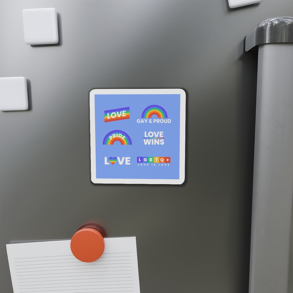 Pride Day Concept Rainbow Labels Die Cut Magnets - Image 8