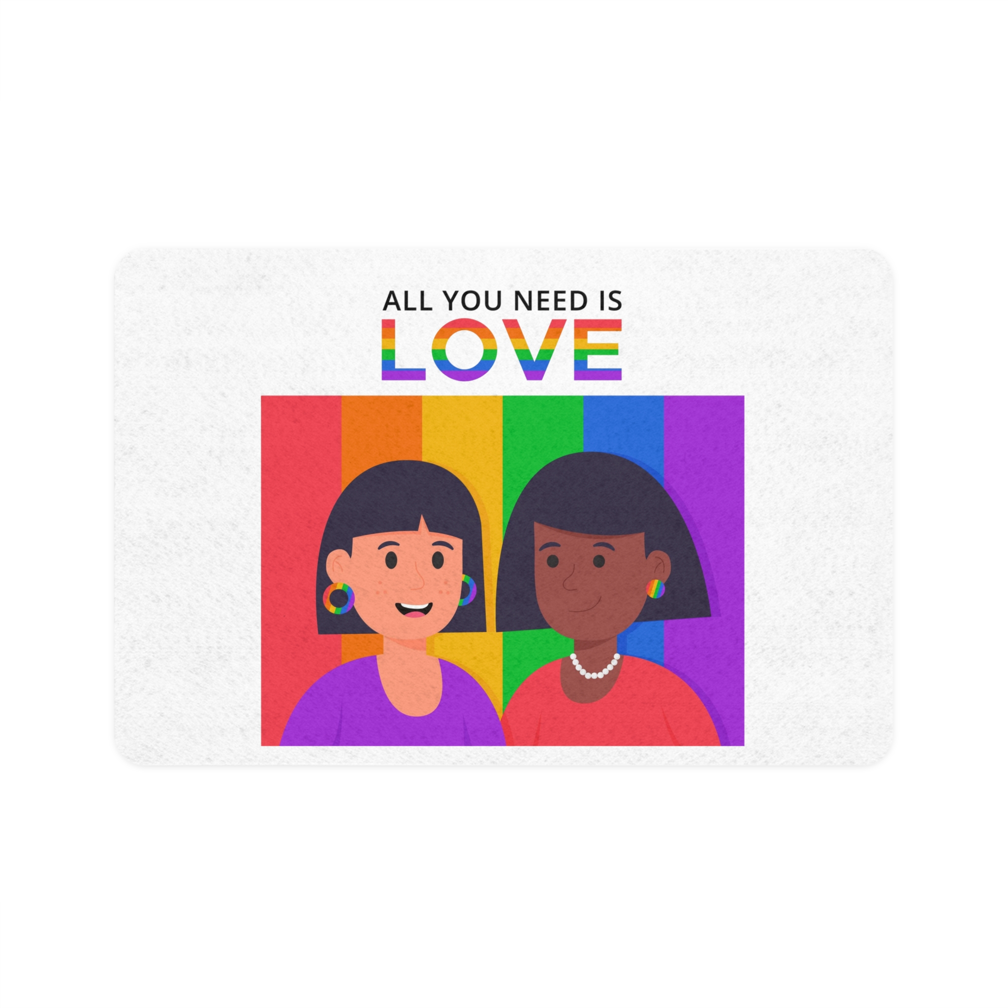 Flat Pride Day Illustration Pet Food Mat 12x18