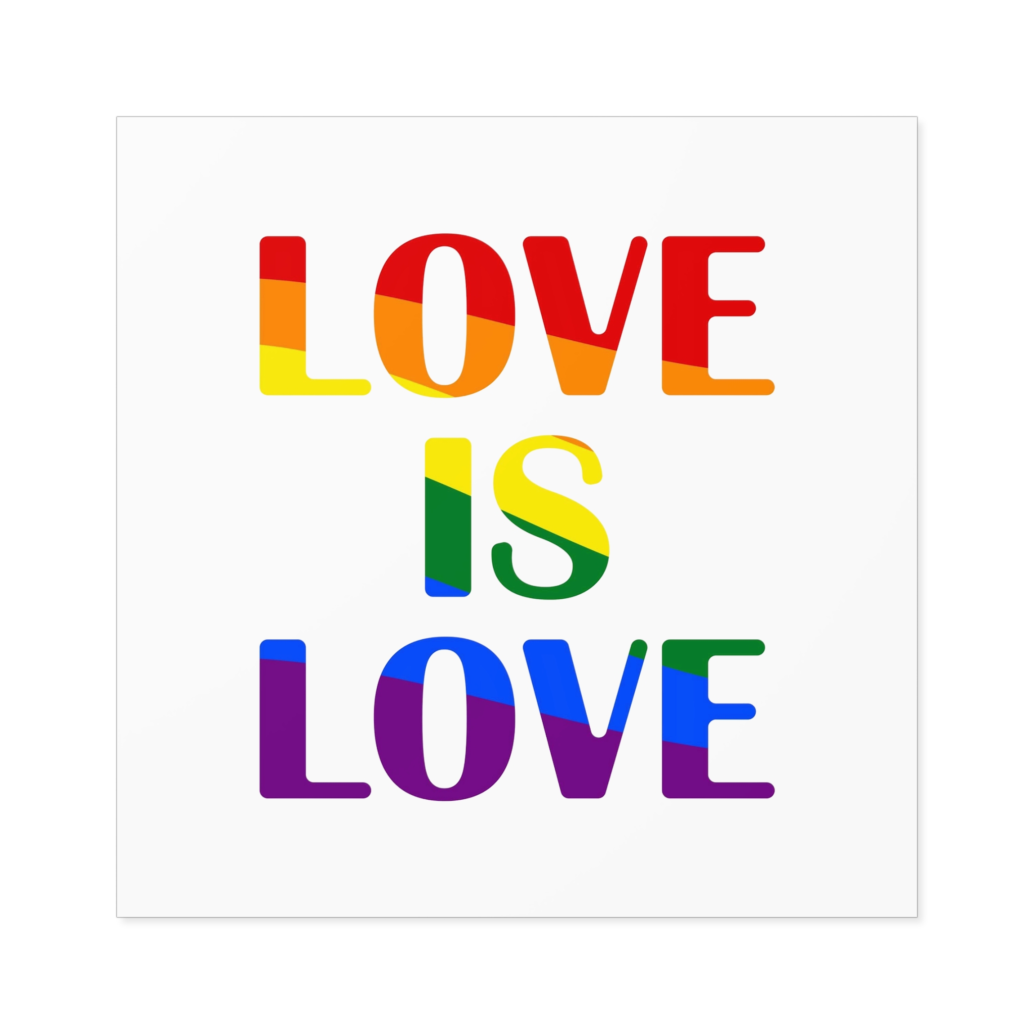 Love Is Love With Rainbow Colors Slogan Typography Banner Laminate Stickers Square - Image 57