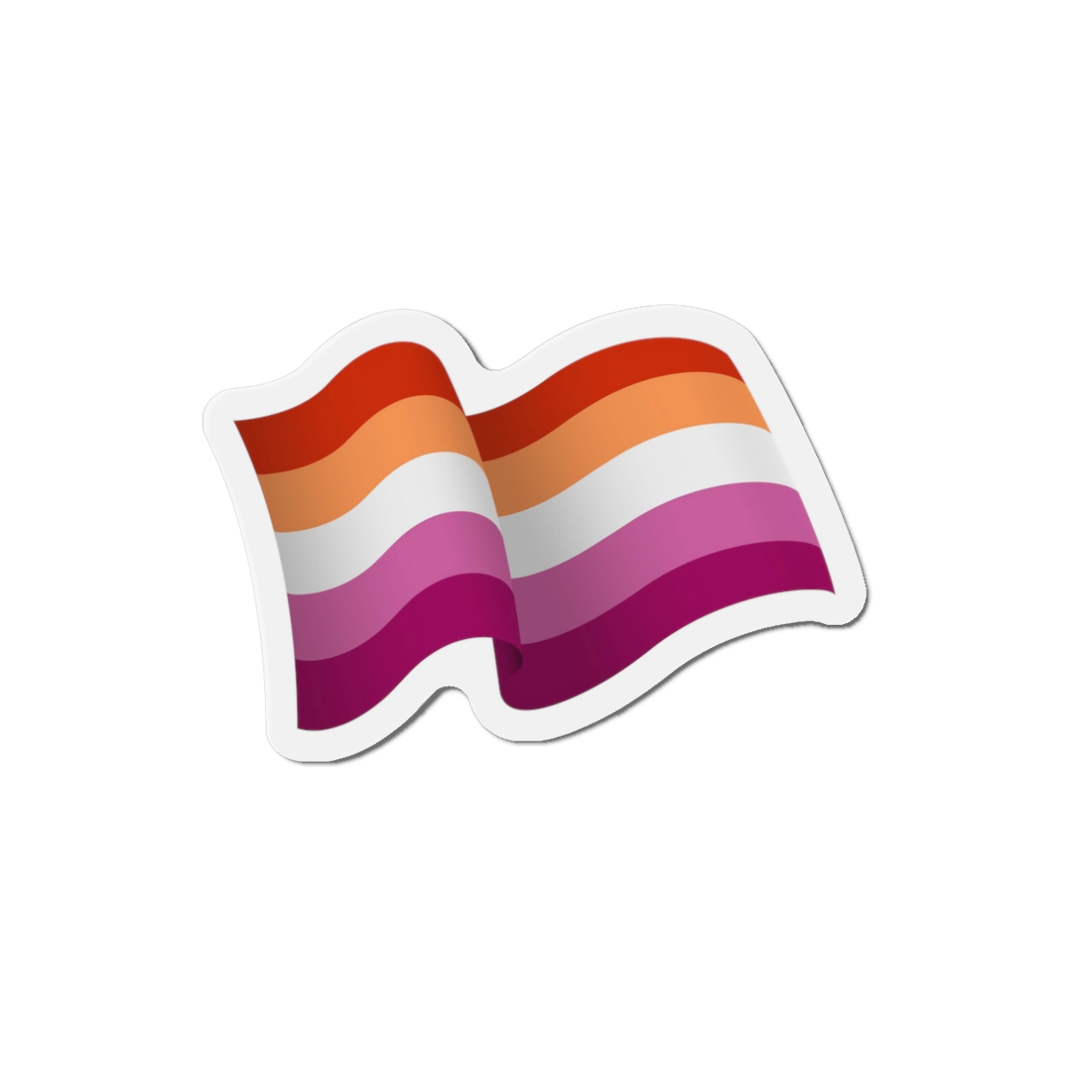 Flag Lesbian Lgbtq Ribbon Style Flag That Conveys Sense Movement Waving Effect Die Cut Magnets - Image 4