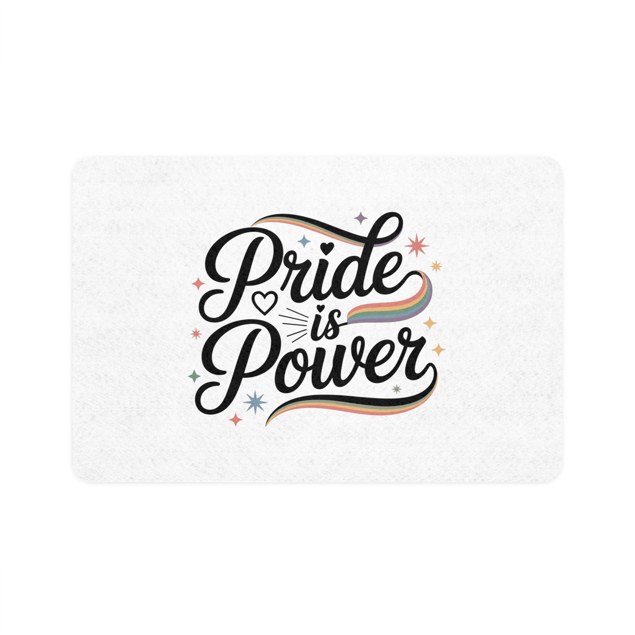 Pride Is Power T Shirt Design Isolated White Background Pet Food Mat 12x18