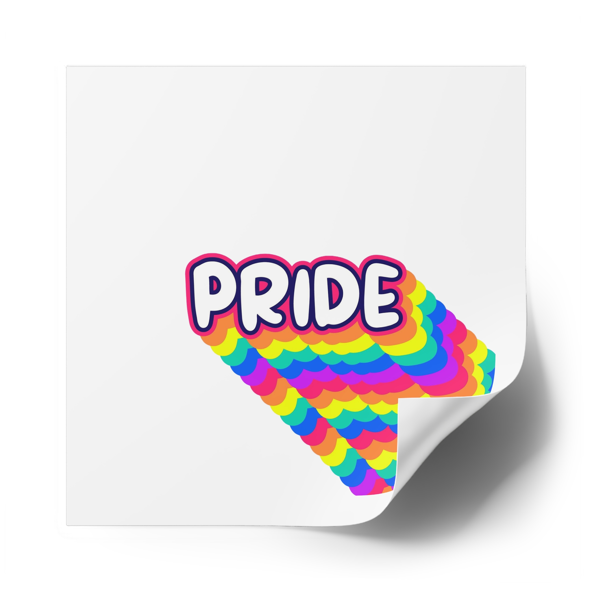 Pride Text Lettering Pride Month Celebration Poster Laminate Stickers Square - Image 54