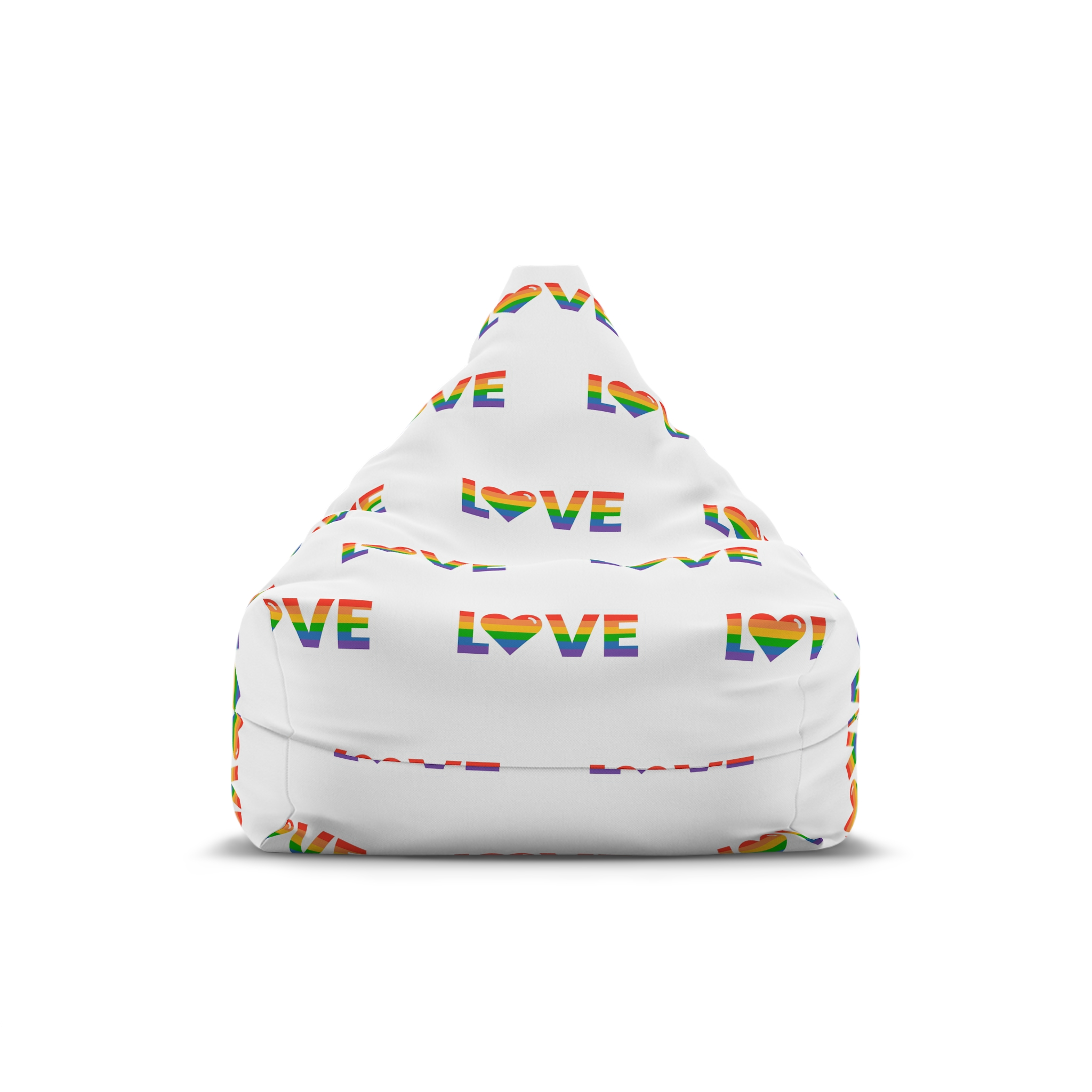 Vector Flat Pride Month Labels White Bean Bag Chair Cover