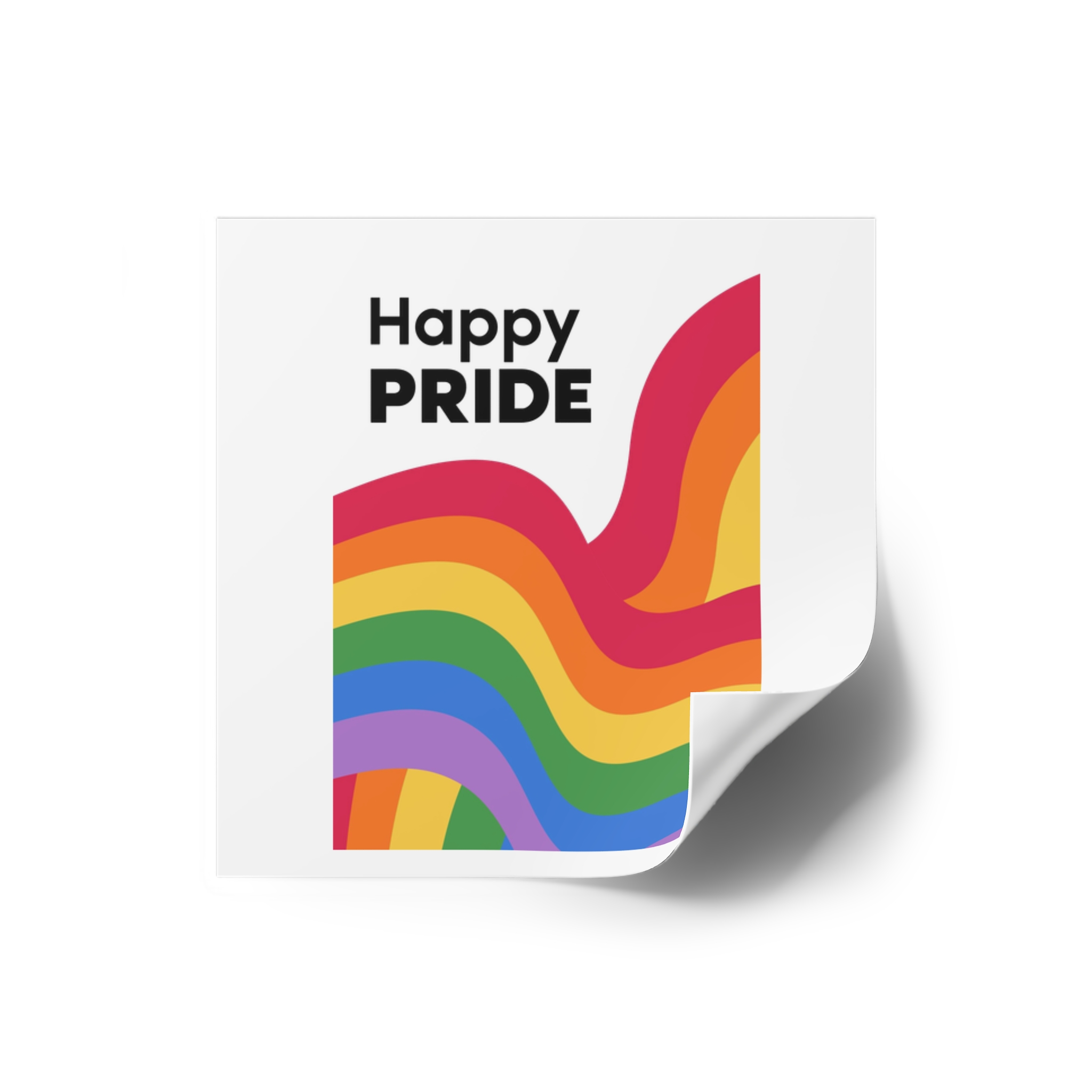 Happy Pride Month Rainbow Background Template Design Laminate Stickers Square - Image 2