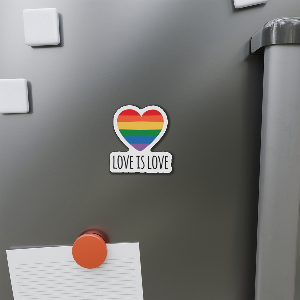 Vector Sketch Lgbt Rainbow Love Is Love Lettering (1) Die Cut Magnets - Image 5