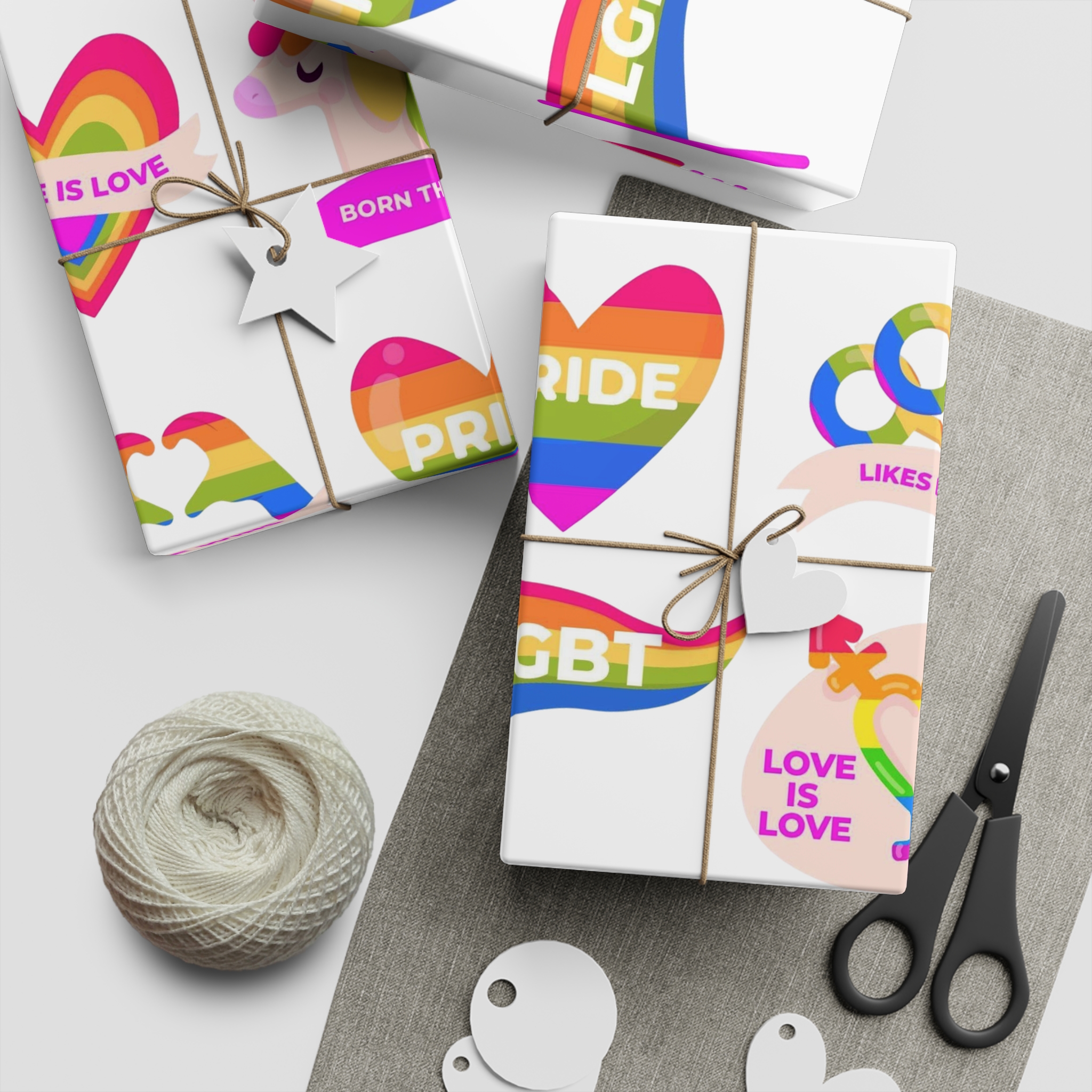 Pride Day Labels Set Gift Wrapping Paper Sheets 1pc - Image 2