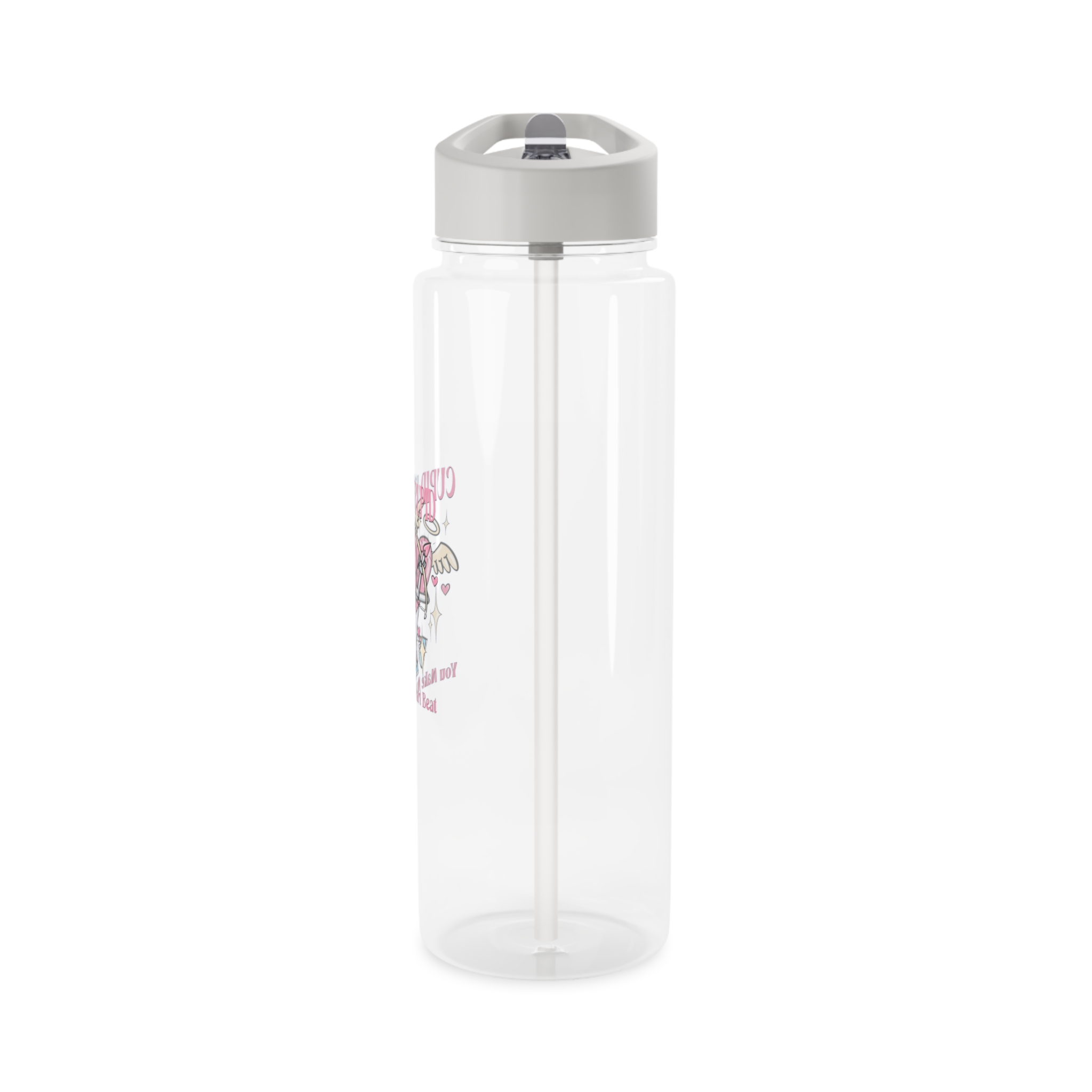 Love Cupid Holding Bow Tshirt Design Tritan Water Bottle - Image 7