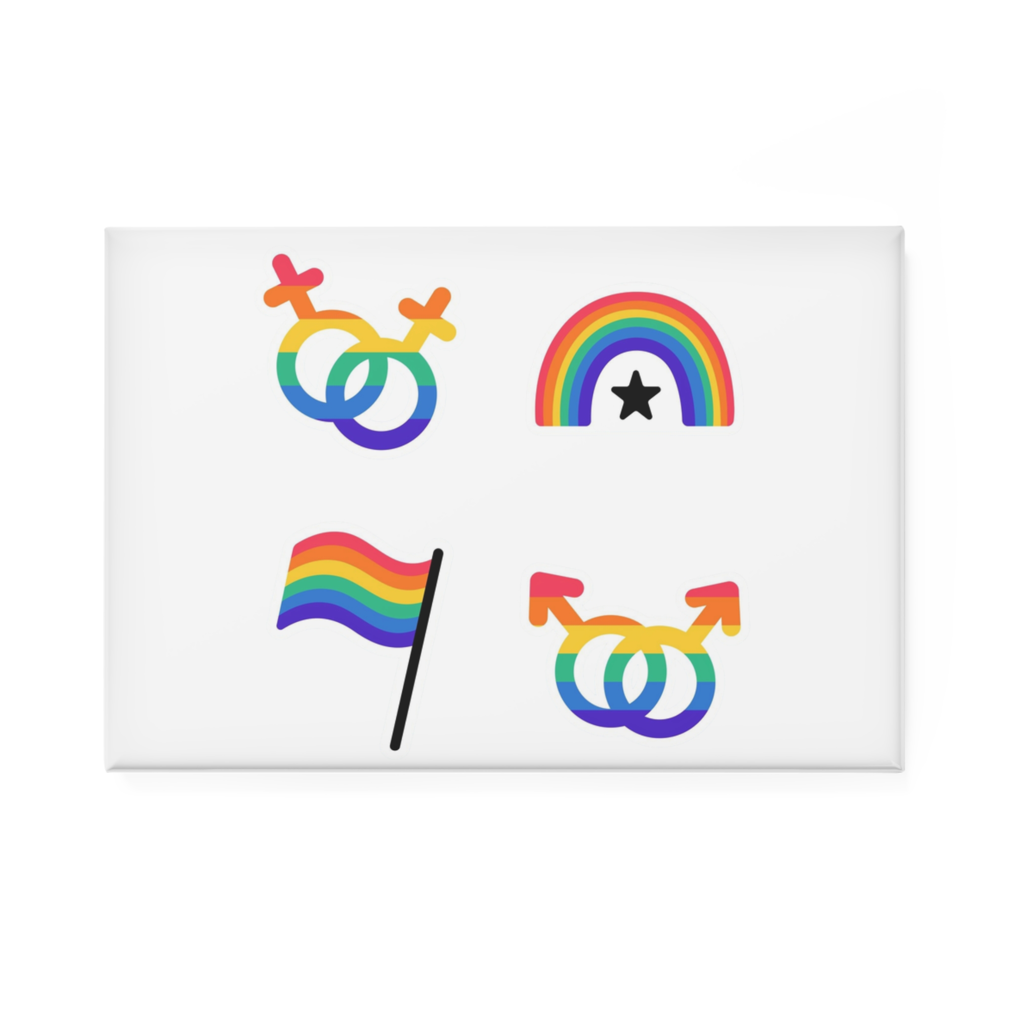 Lgbt Stickers Doodle Style Lgbtq Set Lgbt Pride Community Symbols Rainbow Colored Elements Flag Heart Rainbow Button Magnet Rectangle 1 And 10 Pcs - Image 5