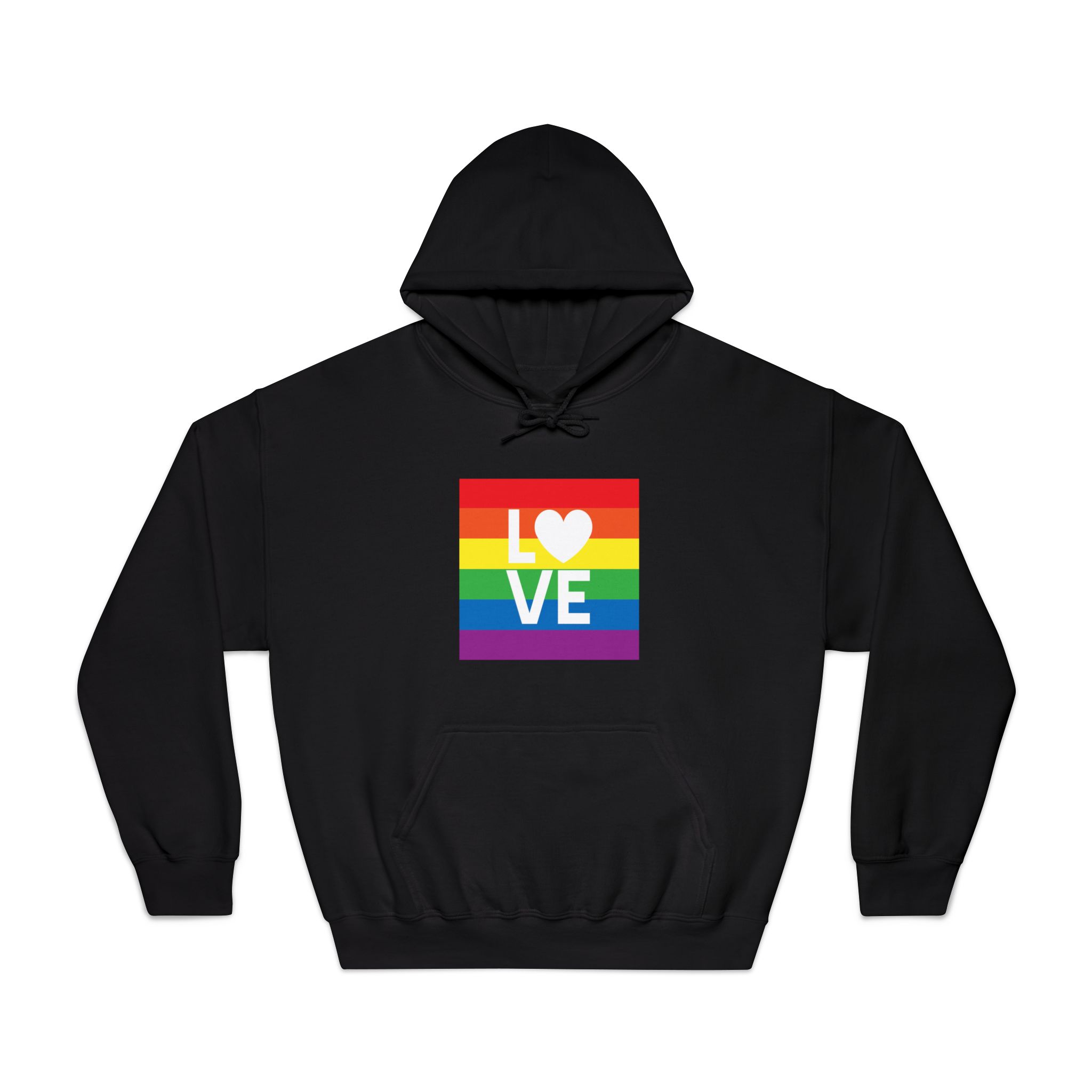 Love Lgbt Heart Squere White Unisex Dryblend Hooded Sweatshirt - Image 9