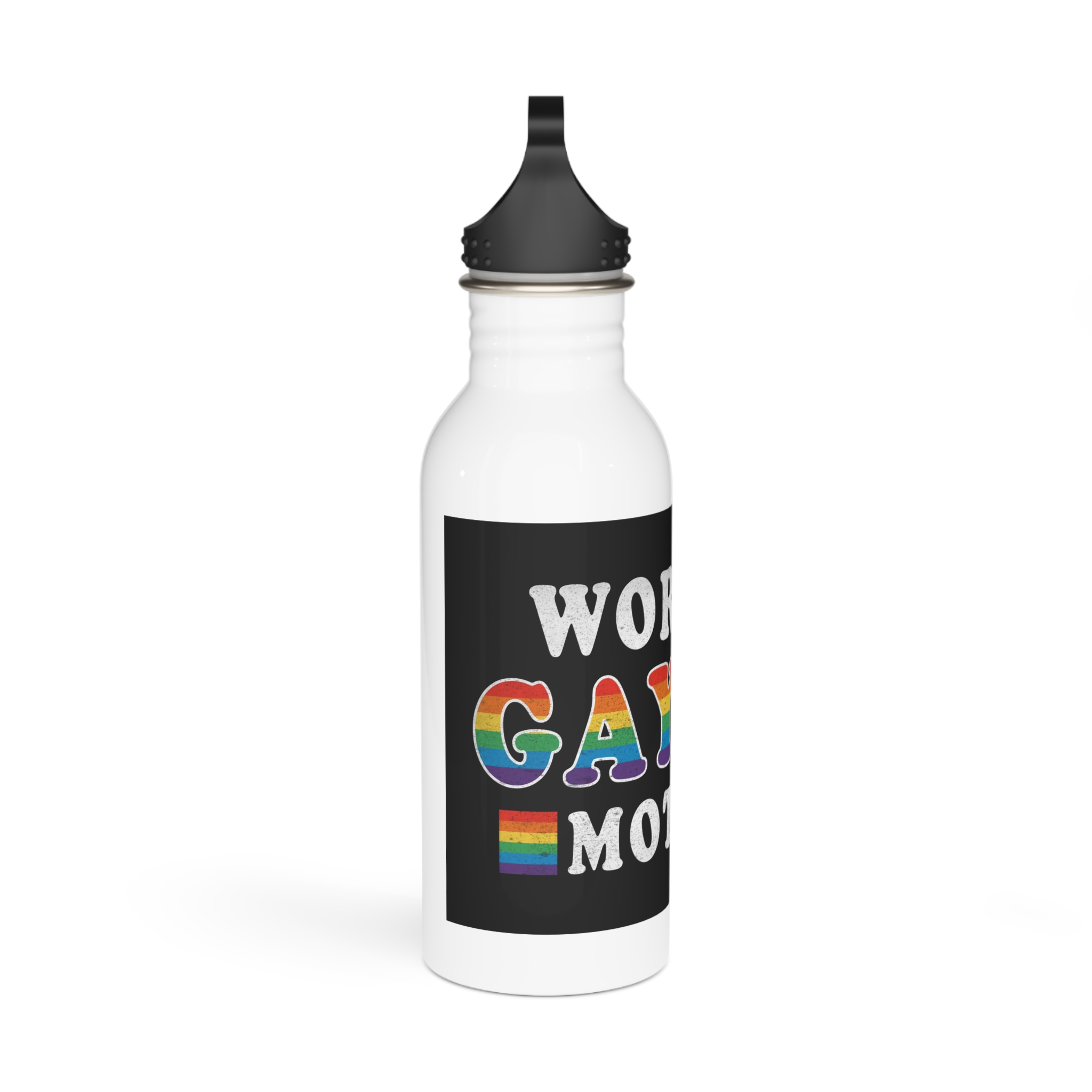 Mother Day Pride Rainbow Typography Vector Premium T Shirt(1) Stainless Steel Water Bottle - Image 2