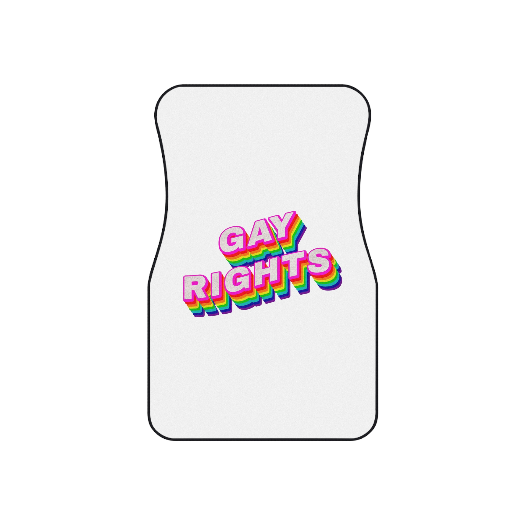 Rainbow Word Gay Rights Typography Design Element Car Mats Set Of 4 - Image 2