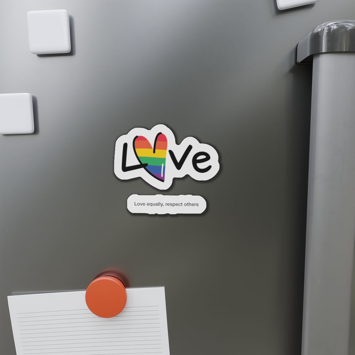 Love Letter Pride Rainbow Lettering Text Writing Pattern Freedom Love Heart Homo Colors Flag Parade(1) (1) Die Cut Magnets - Image 11