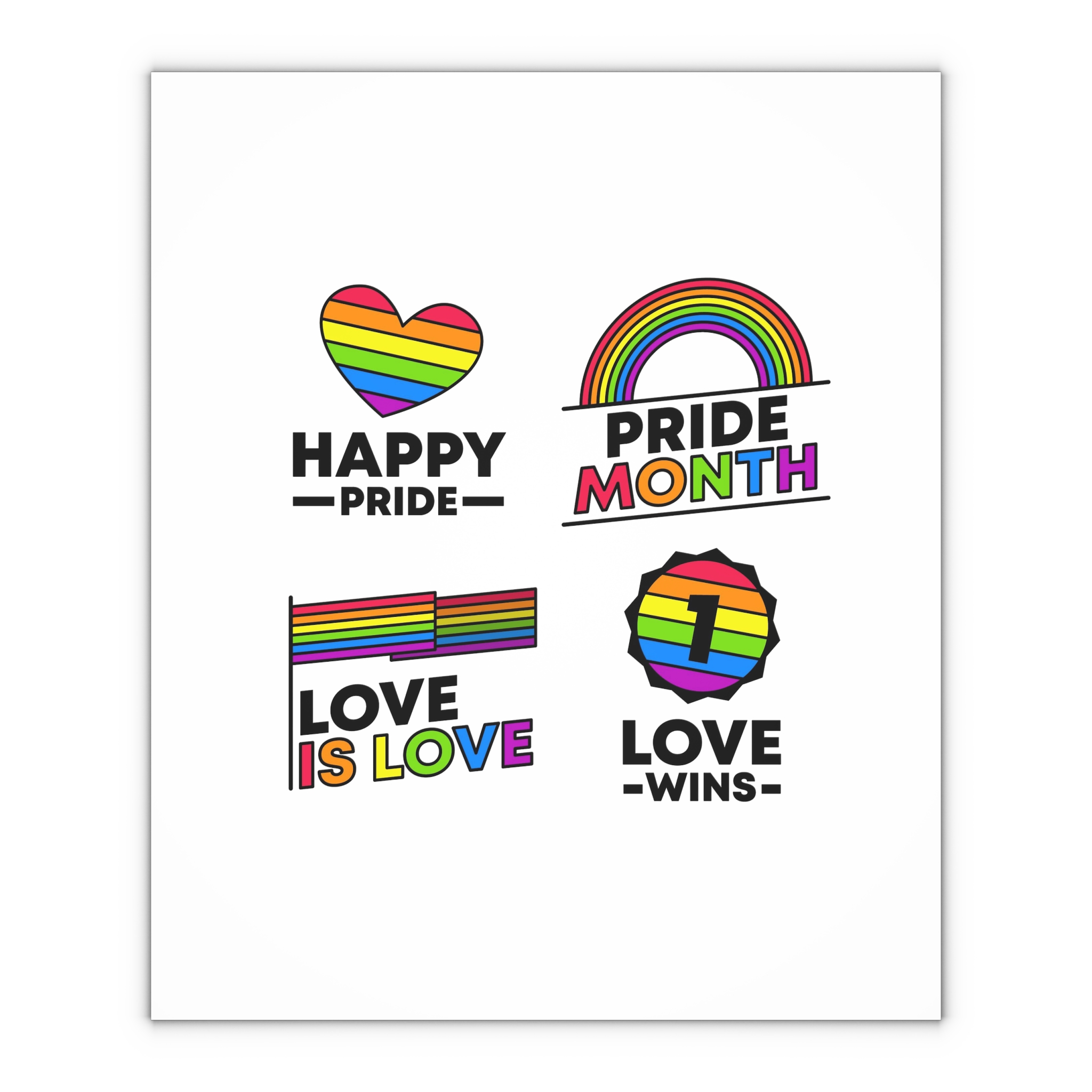 Pride Day Label Collection Gift Wrapping Paper Sheets 1pc - Image 4