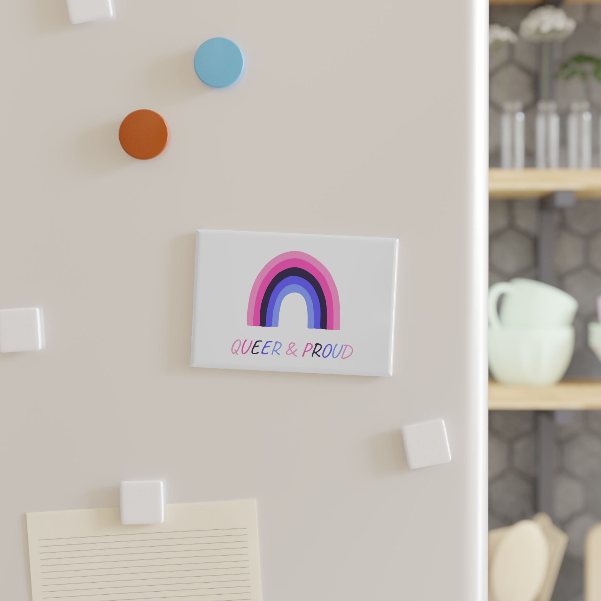 Colorful Rainbow Shape Omnisexual Pride Flag Happy Pride Day Lgbtqia Community Pride Month Vector Hand Drawn Doodle Posters Stickers Logo Cards (1) Button Magnet Rectangle 1 And 10 Pcs - Image 7
