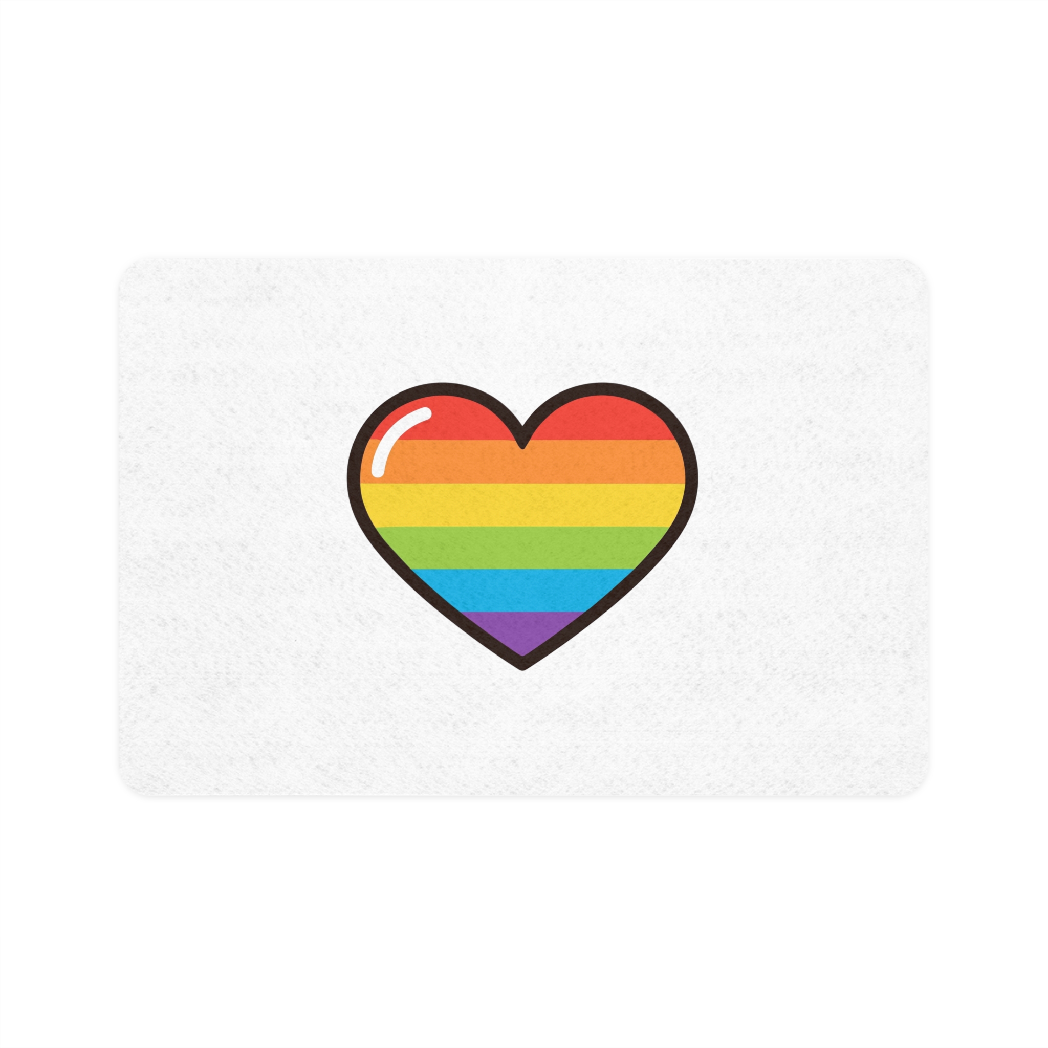 Lgbtq Pride Rainbow Heart Icon Pet Food Mat 12x18
