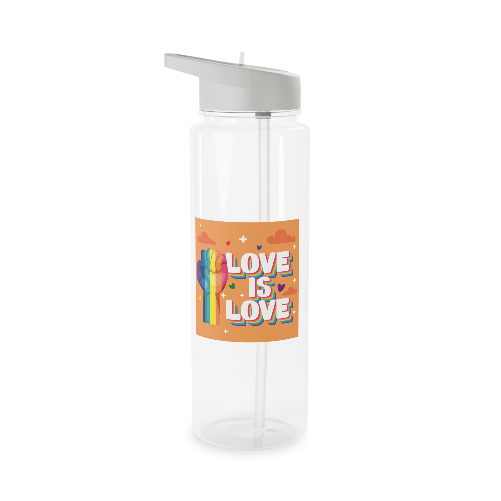 Love Is Love Lettering With Fist Tritan Water Bottle - Image 5