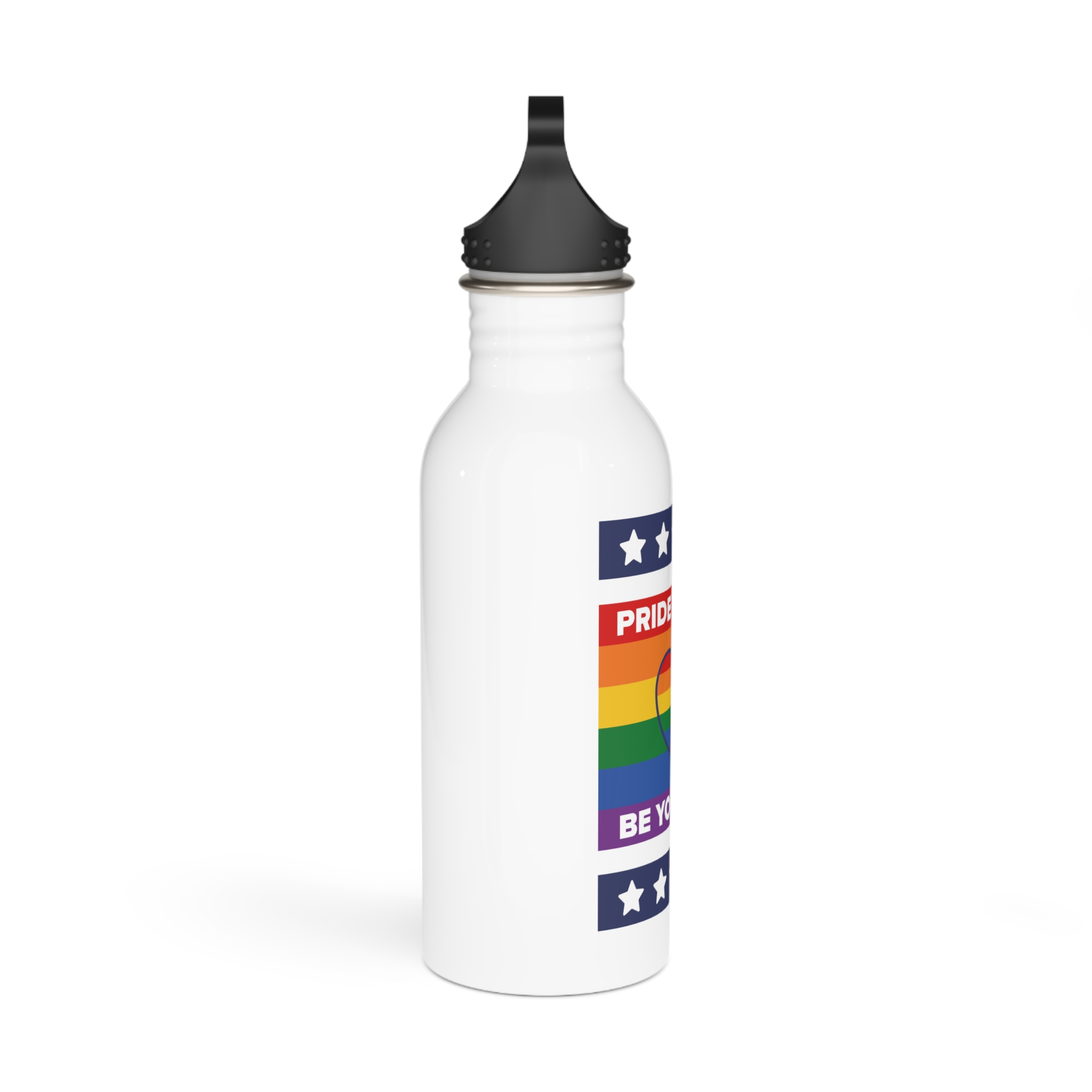 Lgbt Pride Month June Lesbian Gay Bisexual Transgender Lgbtq Flag Rainbow Vector(1) Stainless Steel Water Bottle - Image 2