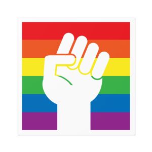 Lgbt Hand Flat Laminate Stickers Square