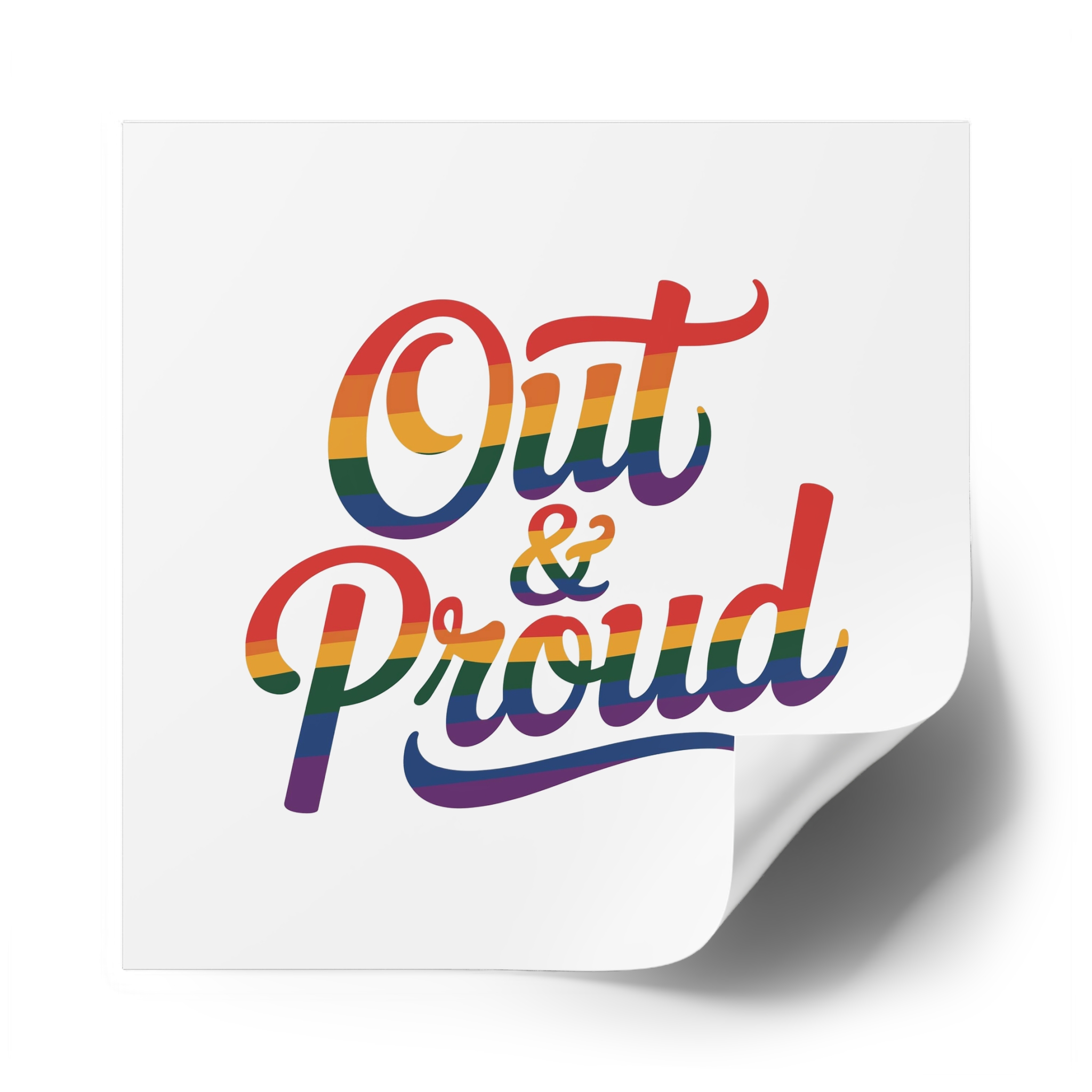 Out Proud T Shirt Design Isolated White Background Laminate Stickers Square - Image 58