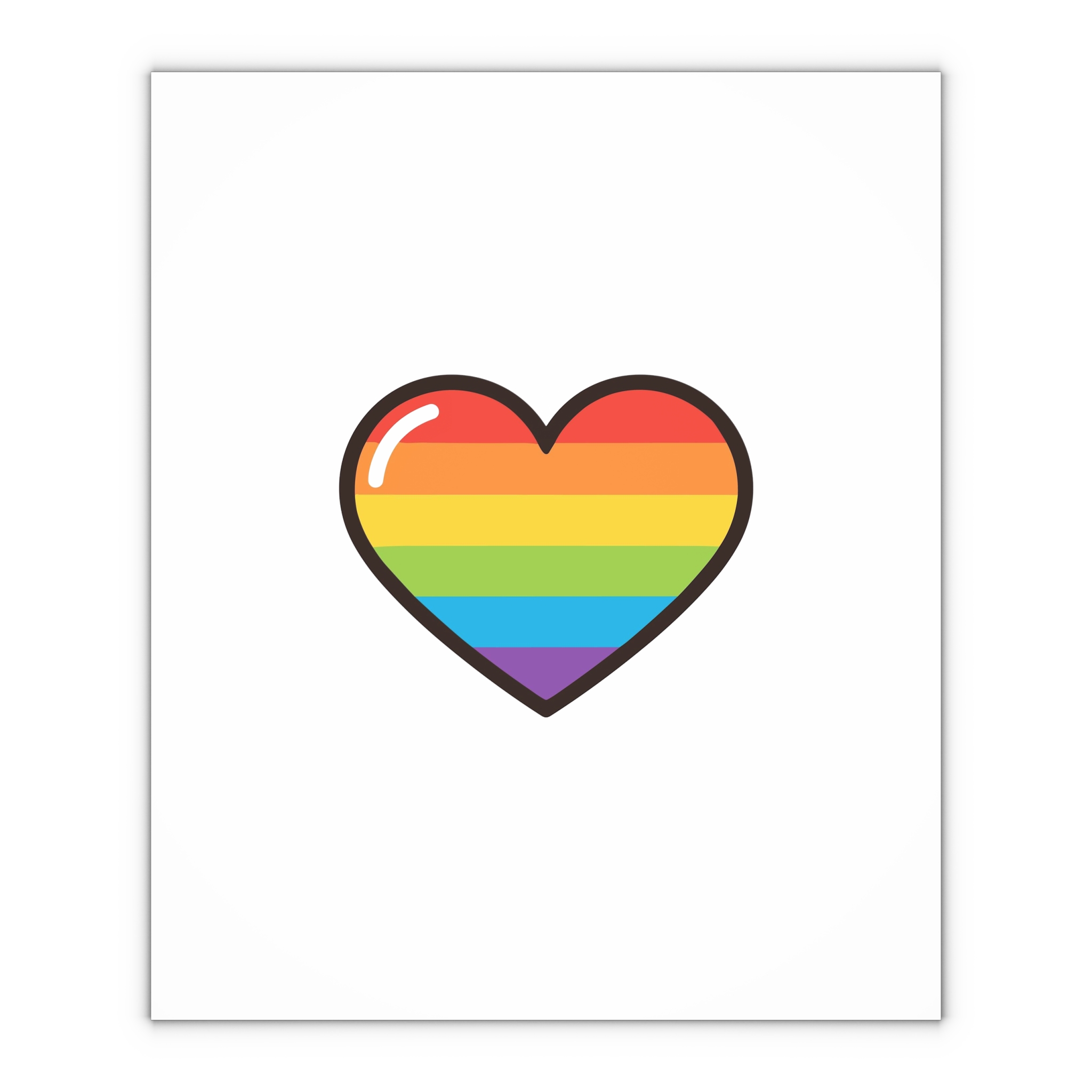 Lgbtq Pride Rainbow Heart Icon Gift Wrapping Paper Sheets 1pc - Image 4