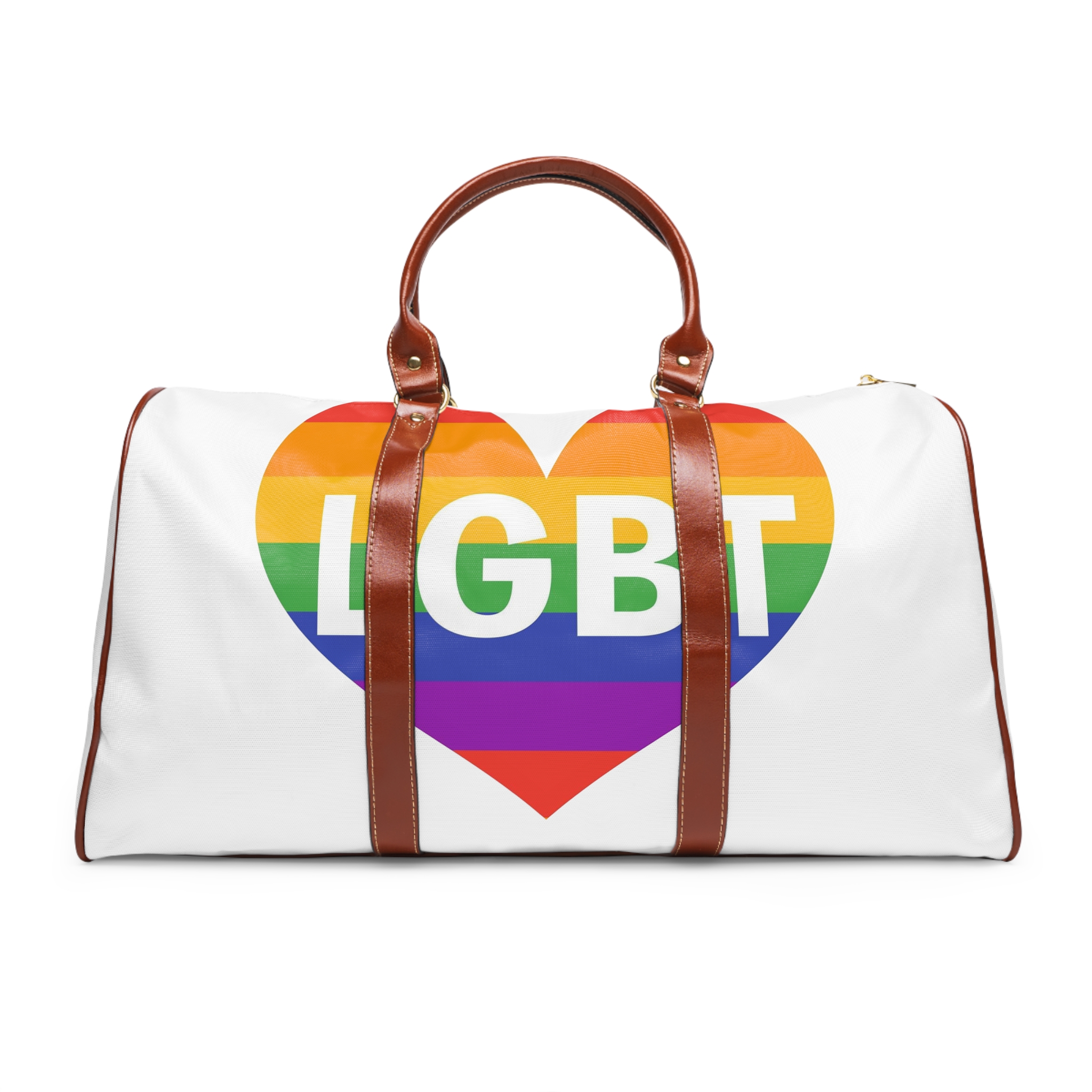 Lgbt Rainbow Colors Heart Mark Lgbt Letters Waterproof Travel Bag