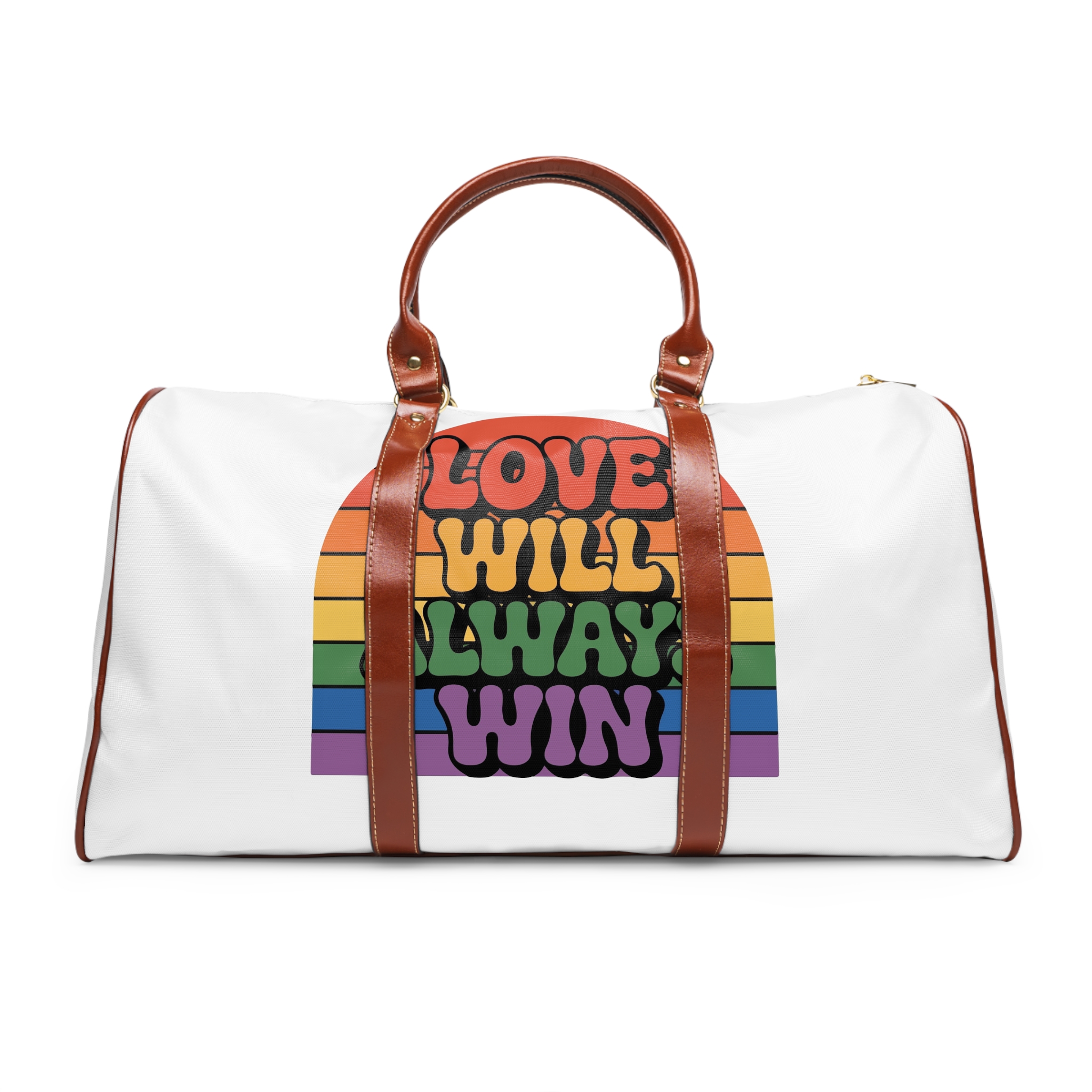 Love Will Always Win Pride Celebration Waterproof Travel Bag