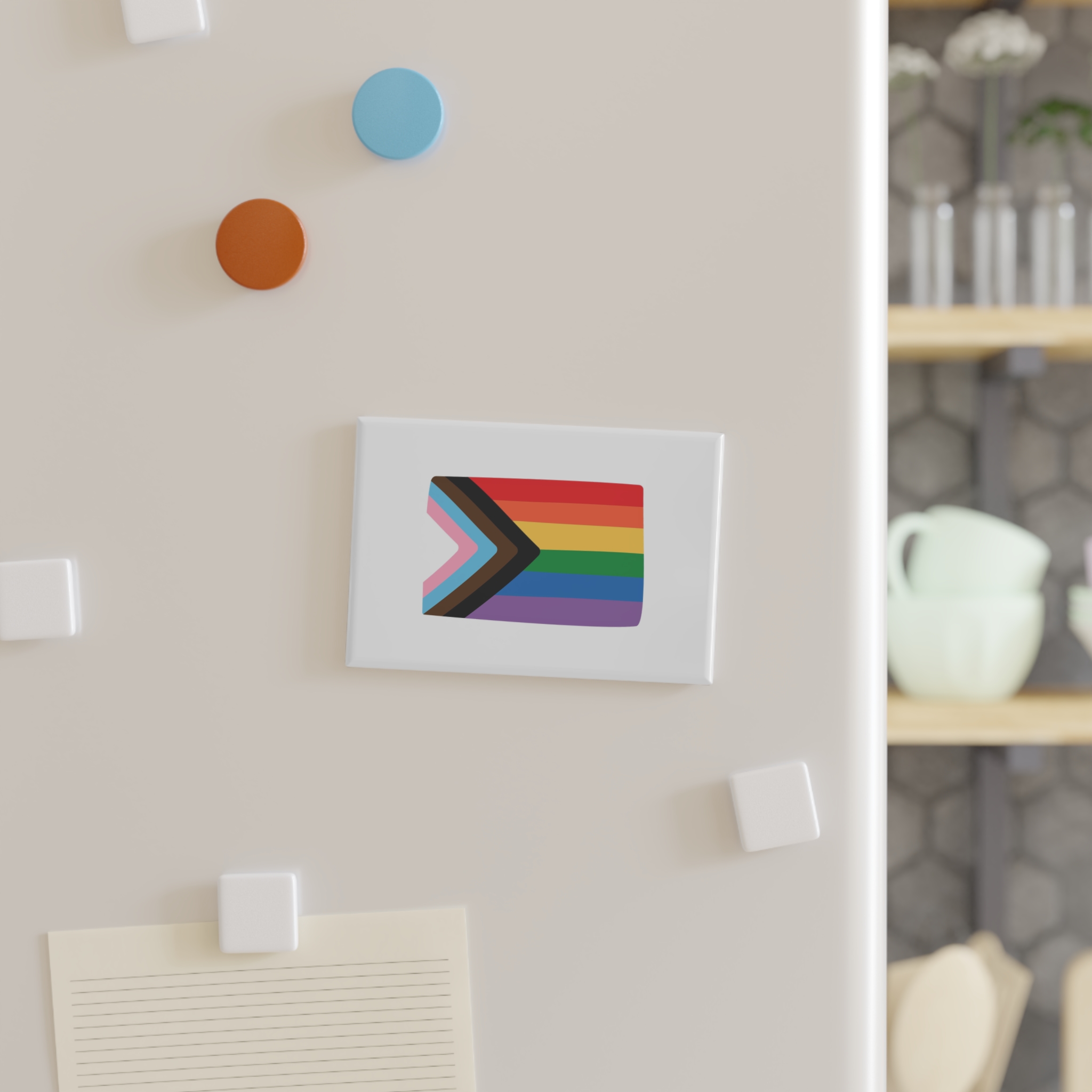 Vector Hand Drawn Lgbt New Rainbow Flag Button Magnet Rectangle 1 And 10 Pcs - Image 7