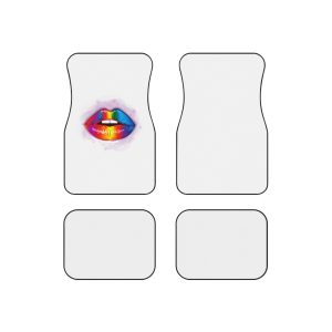 Rainbow Lips Lgbt Beautiful Fashionable Realistic Realistic Watercolor Style Print Vector Car Mats Set Of 4