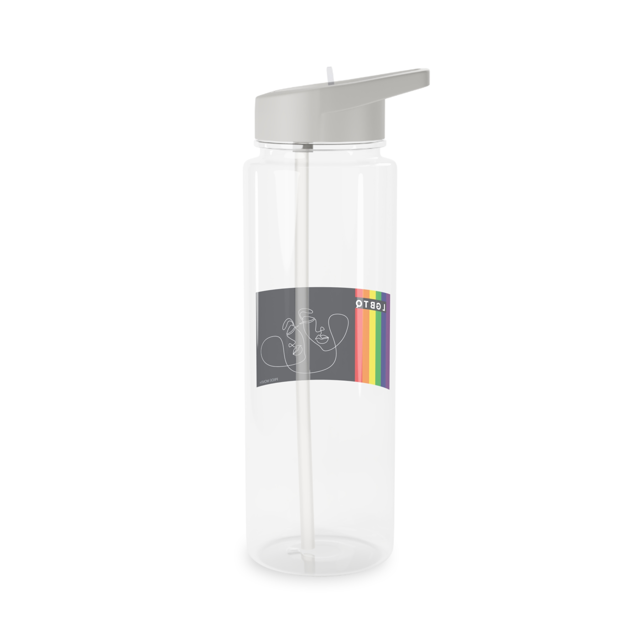 Lgbtq Pride Month Color Flag Dark Background With Female Couple Line Are Vector Illustration Tritan Water Bottle - Image 6