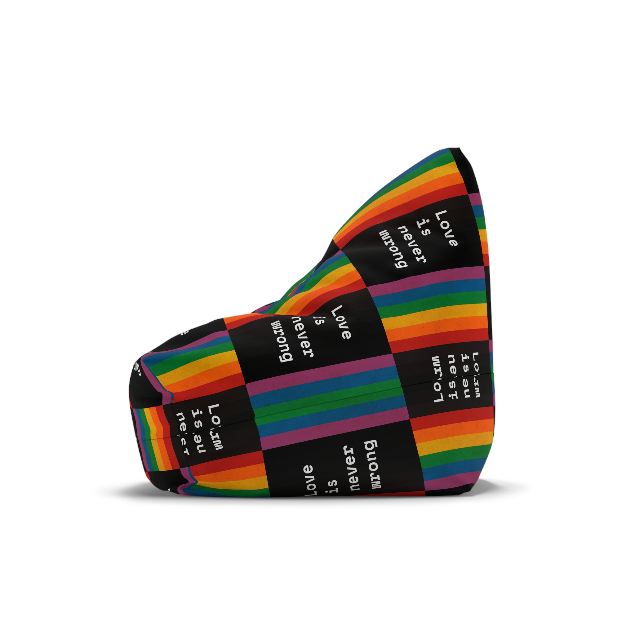 Rainbow With Love Is Never Wrong Concept Pride Month Bean Bag Chair Cover - Image 4