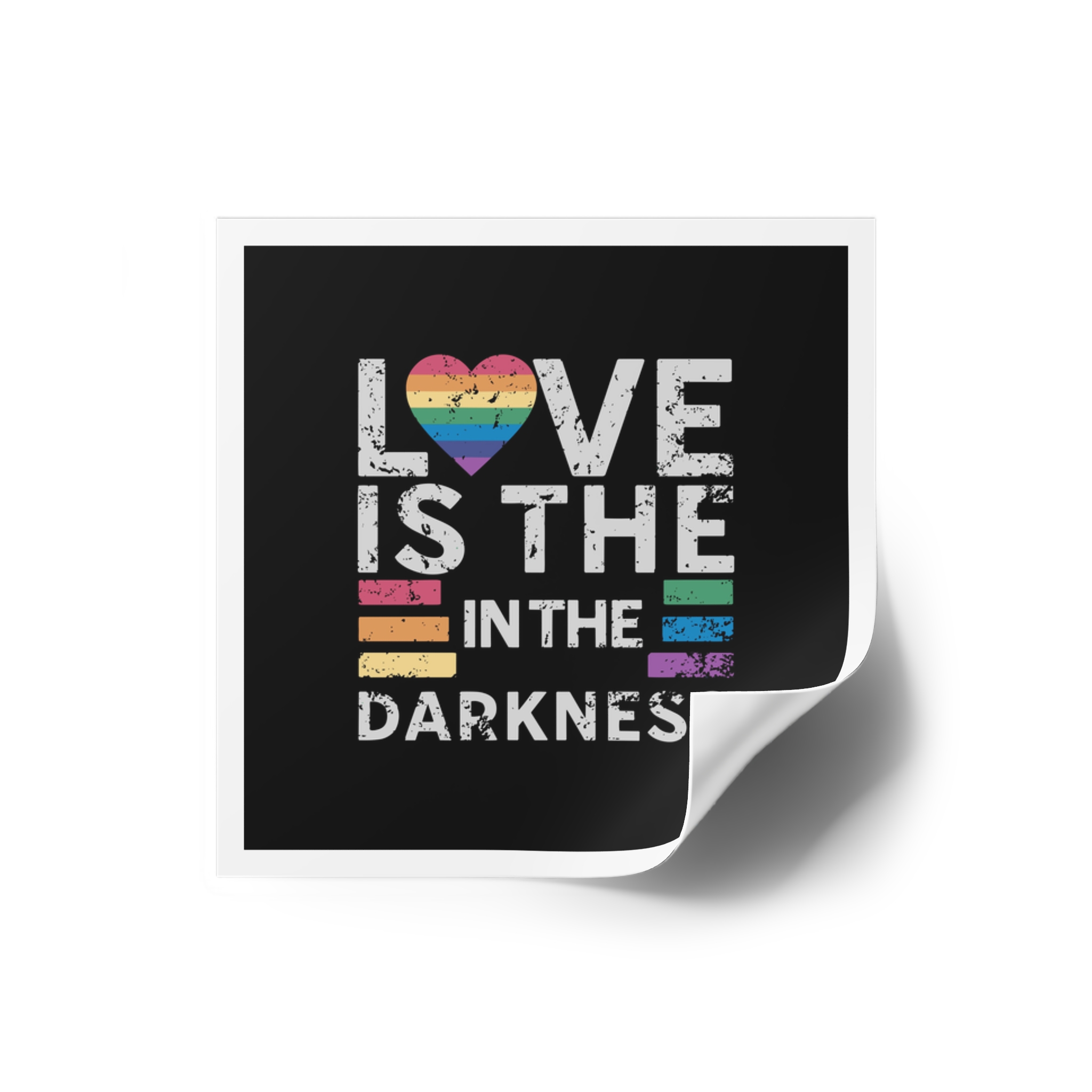 Love Is the In the Darkness Laminate Stickers Square - Image 66
