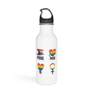 Celebrate Diversity Inclusion With Pride Symbols Rainbow Designs Stainless Steel Water Bottle