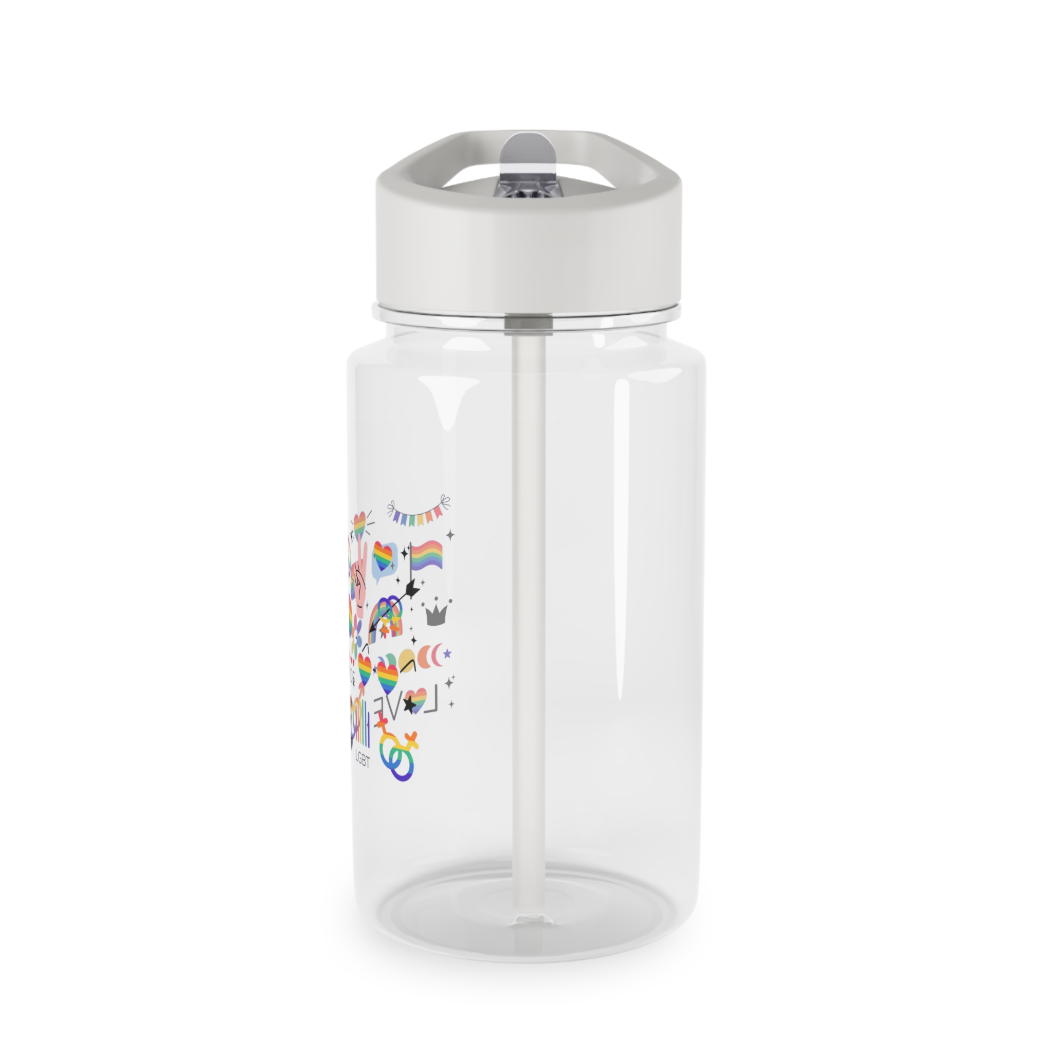 Lgbt Stickers Pack Doodle Style Lgbtq Set Lgbt Pride Community Symbols Rainbow Colored Element Tritan Water Bottle - Image 3