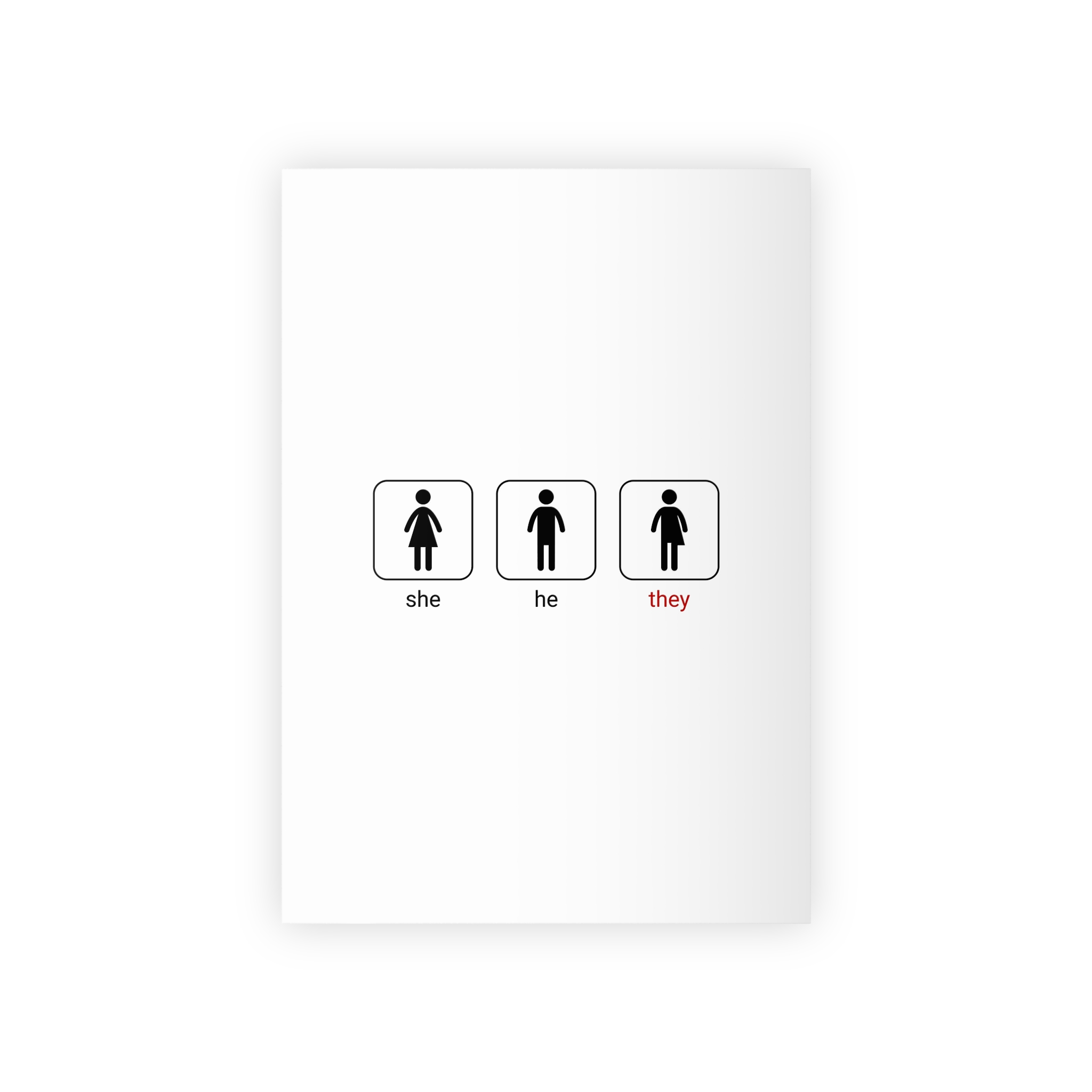 Gender Neutral Toilet Sign Concept Set Word They Written With Red Marker Male Female Unisex Gift Wrapping Paper Rolls 1pc