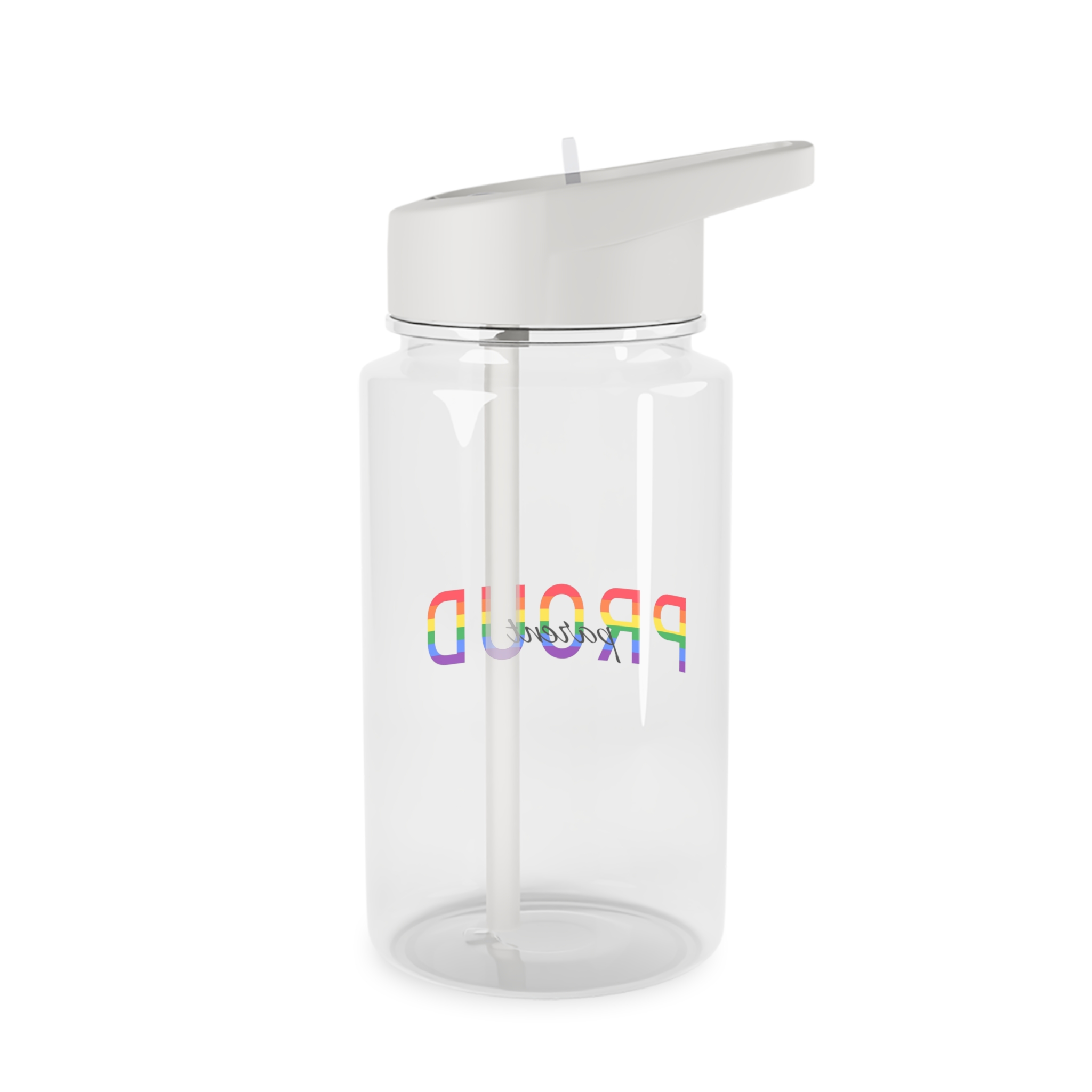 Proud Parent Letering Rainbow Colors Lgbt Flag Lgbt Parents Community Support Tritan Water Bottle - Image 2