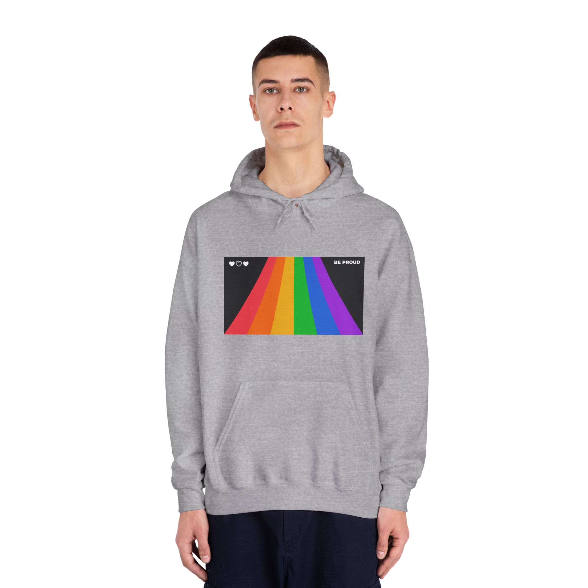 Modern Colorful Pride Zoom Background Unisex Dryblend Hooded Sweatshirt - Image 15