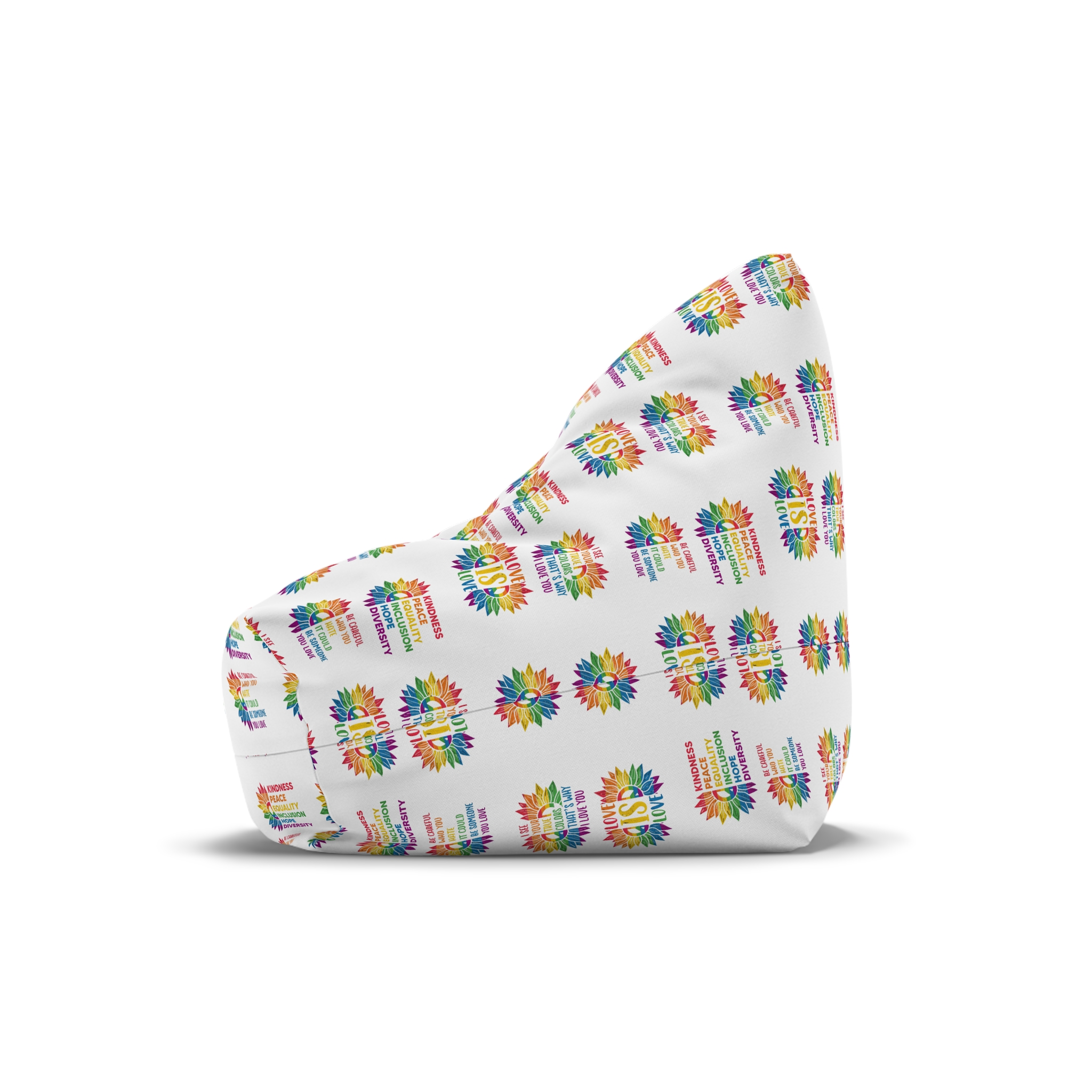 Sunflower Pride Gay Rainbow T Shirt Design Bean Bag Chair Cover - Image 4