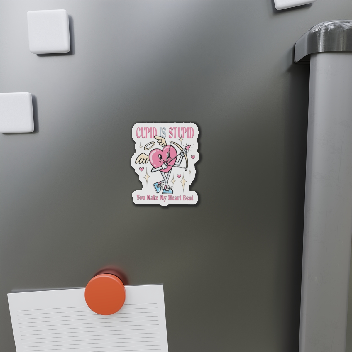 Love Cupid Holding Bow Tshirt Design Die Cut Magnets - Image 5