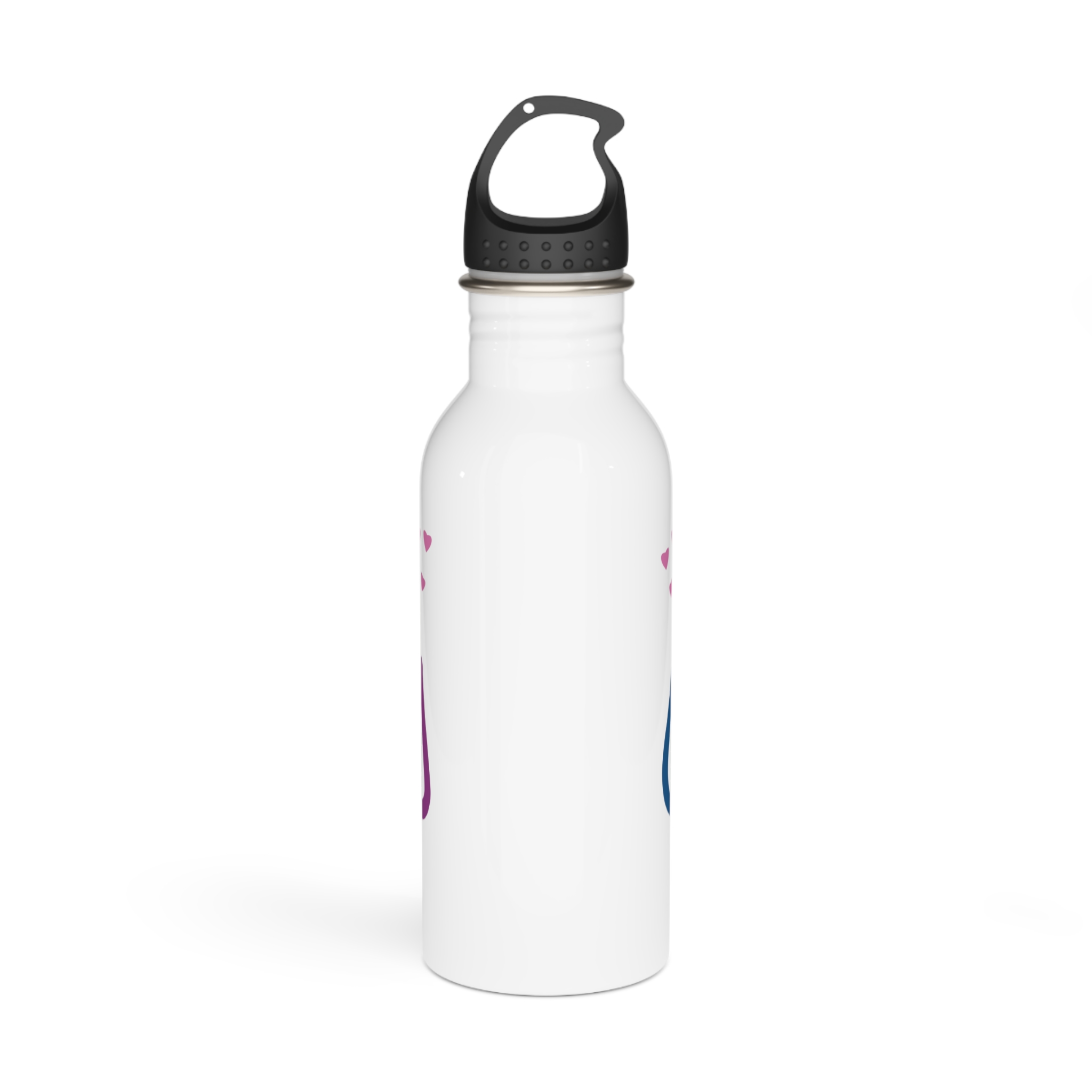 Family Cats With Child Happy Parents Cats Romantic Couple Stainless Steel Water Bottle - Image 3