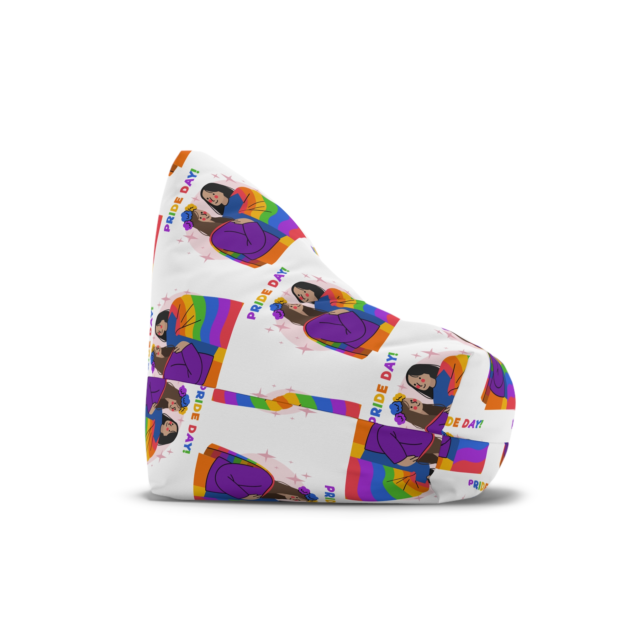Hand Drawn Pride Day Illustration Bean Bag Chair Cover - Image 3