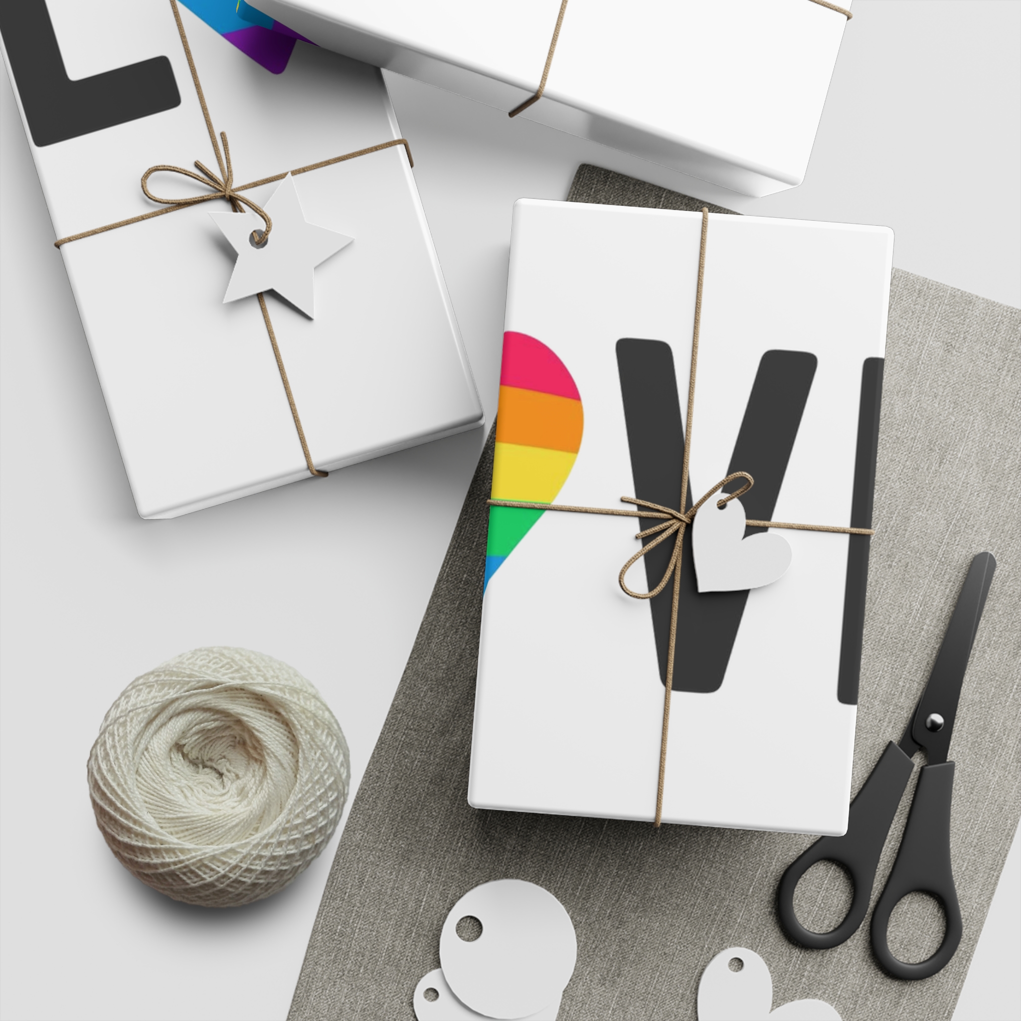 Love Lgbt Rainbow Heart Diversity Love Flag Flat Vector Illustration Gift Wrapping Paper Sheets 1pc - Image 5
