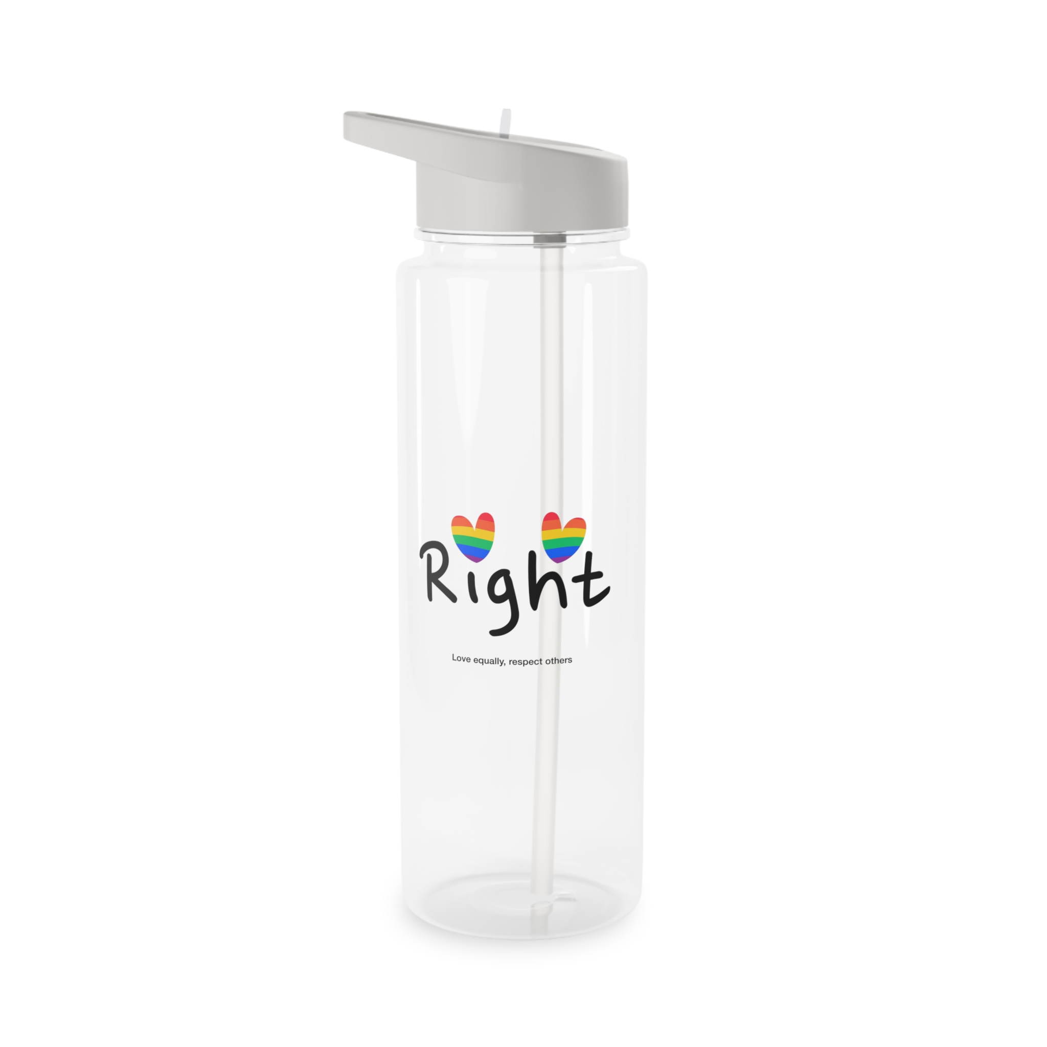 Love Letter Pride Rainbow Lettering Text Writing Pattern Freedom Love Heart Homo Colors Flag Parade(1) Tritan Water Bottle - Image 5