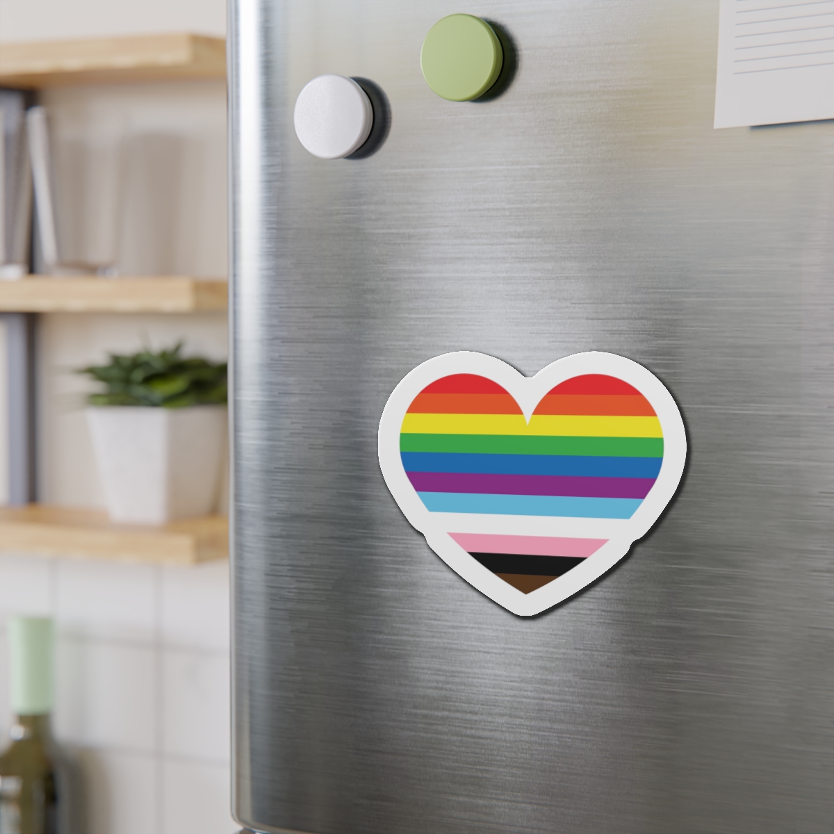 Progress Pride Flag Heart Symbol Love Inclusion1 Die Cut Magnets - Image 15