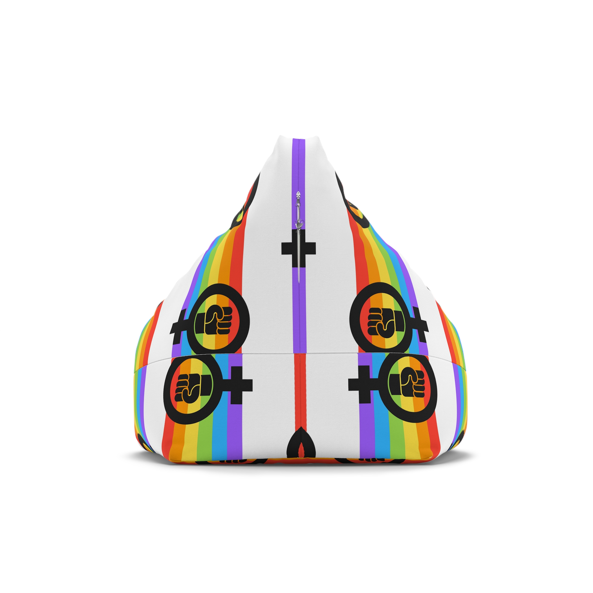 Flat Feminist Lgbt Flag Illustration Bean Bag Chair Cover - Image 2