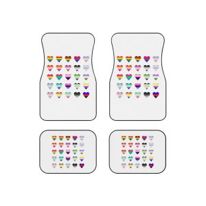 Set Colorful Lgbtq Pride Flag Heart Shape Gender Equality Sexual Identity Pride Flags Collection Lgbtqia Community Pride Month Car Mats Set Of 4