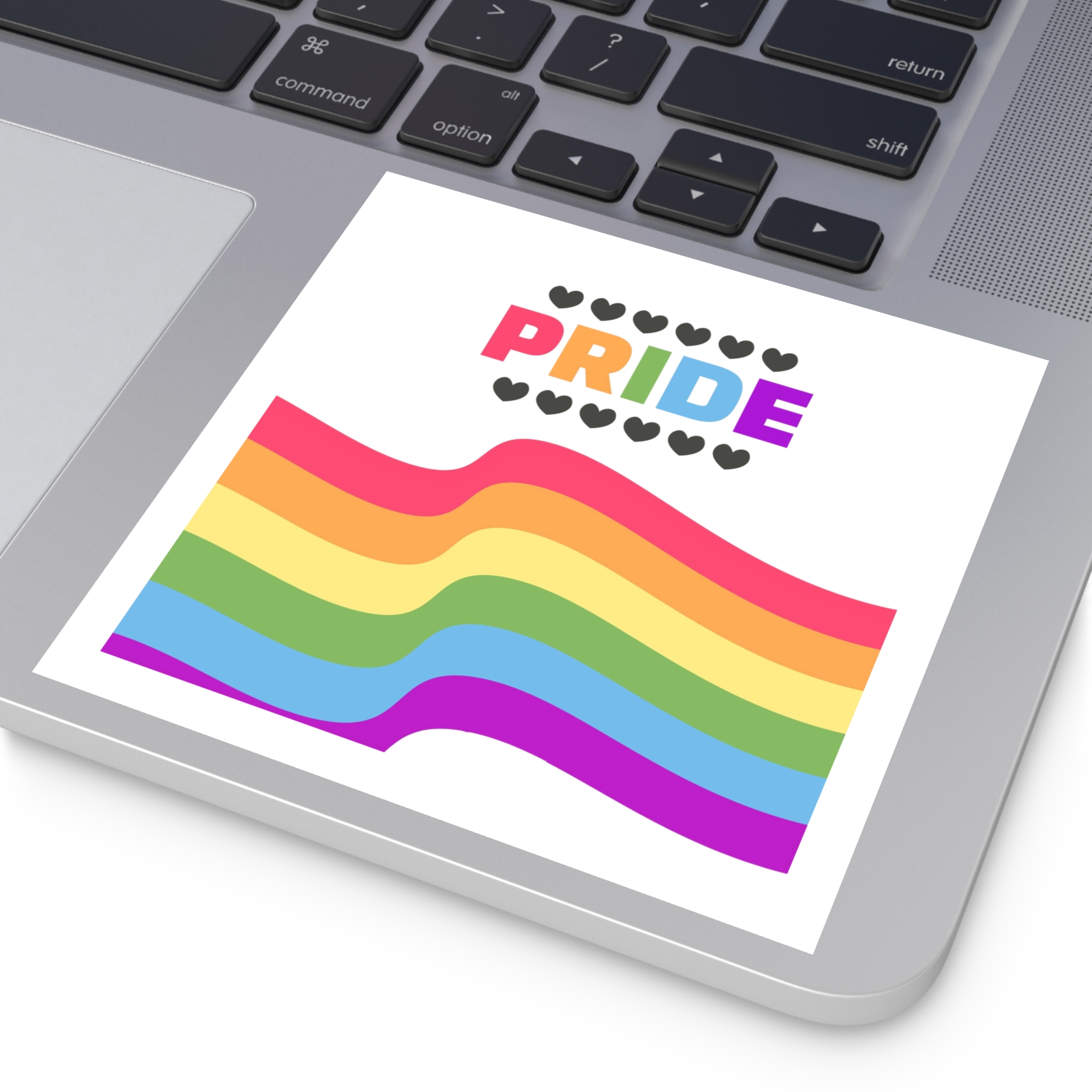 Pride Background With Flag Lgbtq Pride Laminate Stickers Square - Image 47