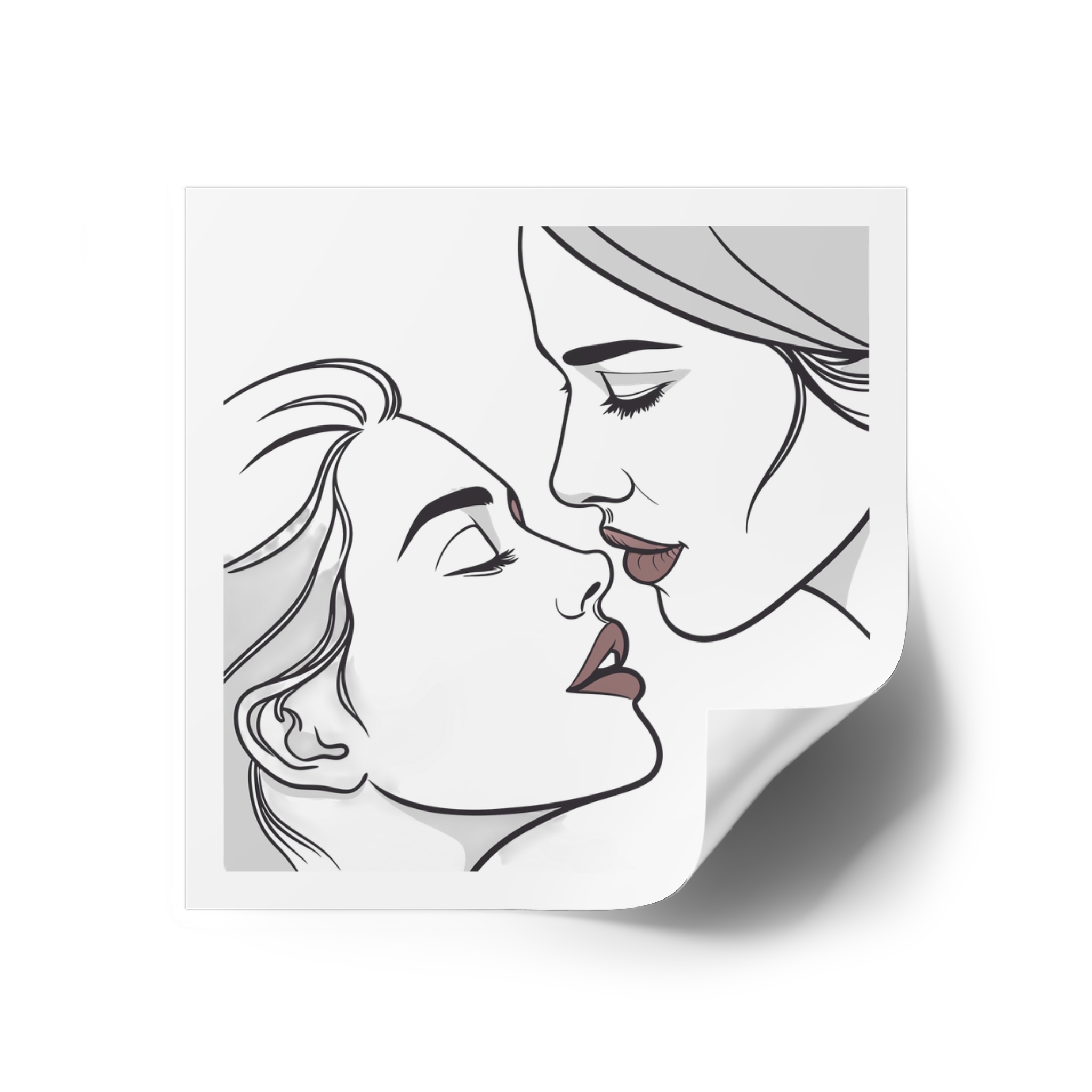 Perfect Lip Set Open Close Smooches Laminate Stickers Square - Image 70