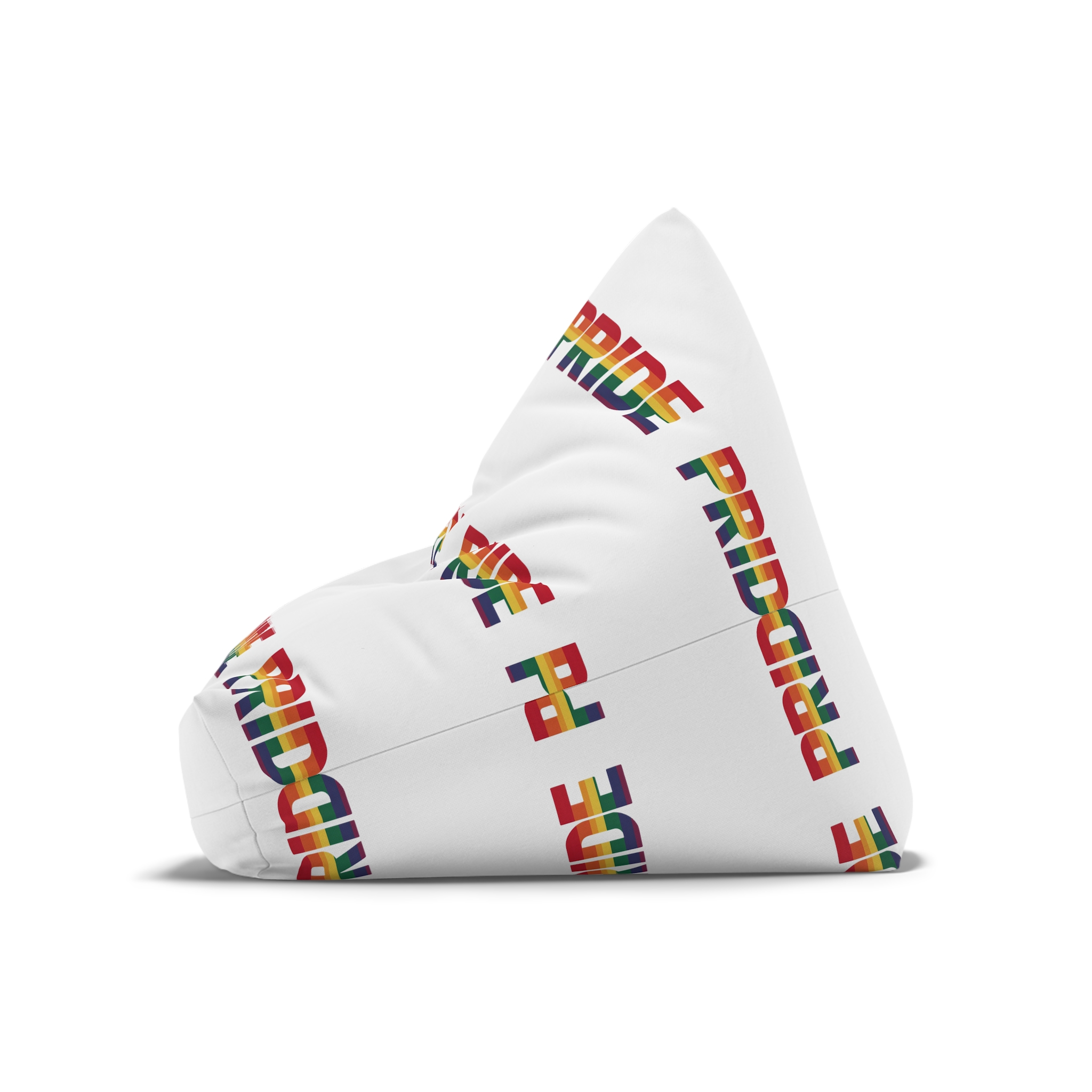 Rainbow Colored Text That Says Rainbow Middle Bean Bag Chair Cover - Image 8